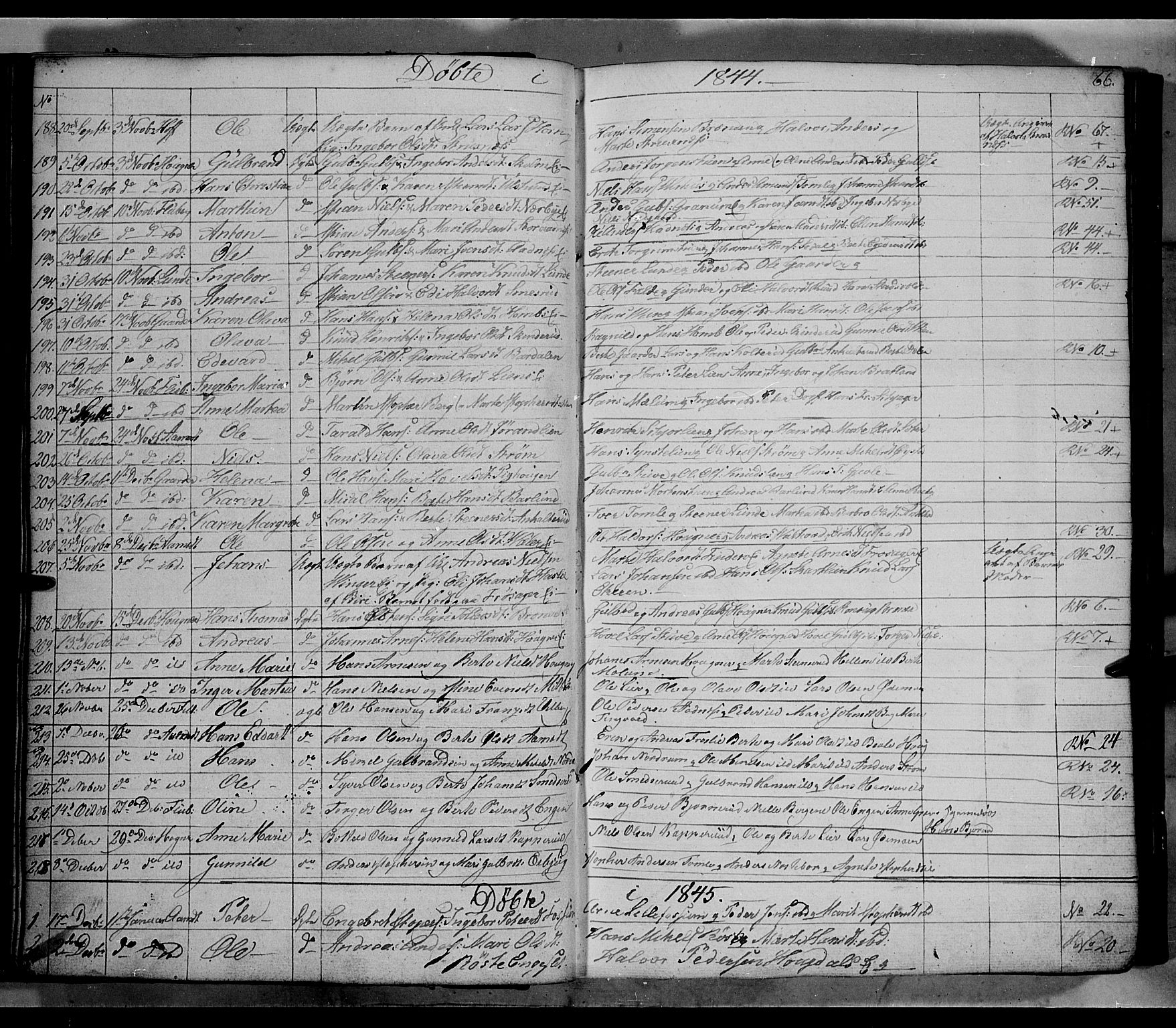 Land prestekontor, SAH/PREST-120/H/Ha/Hab/L0002: Parish register (copy) no. 2, 1833-1849, p. 66