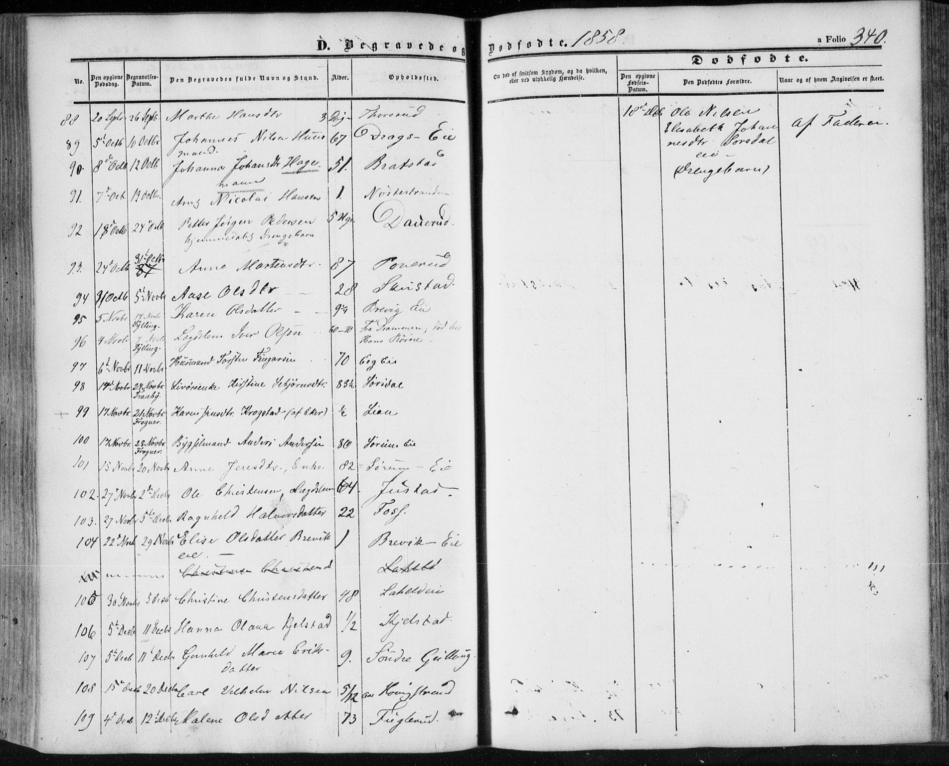 Lier kirkebøker, SAKO/A-230/F/Fa/L0012: Parish register (official) no. I 12, 1854-1864, p. 340