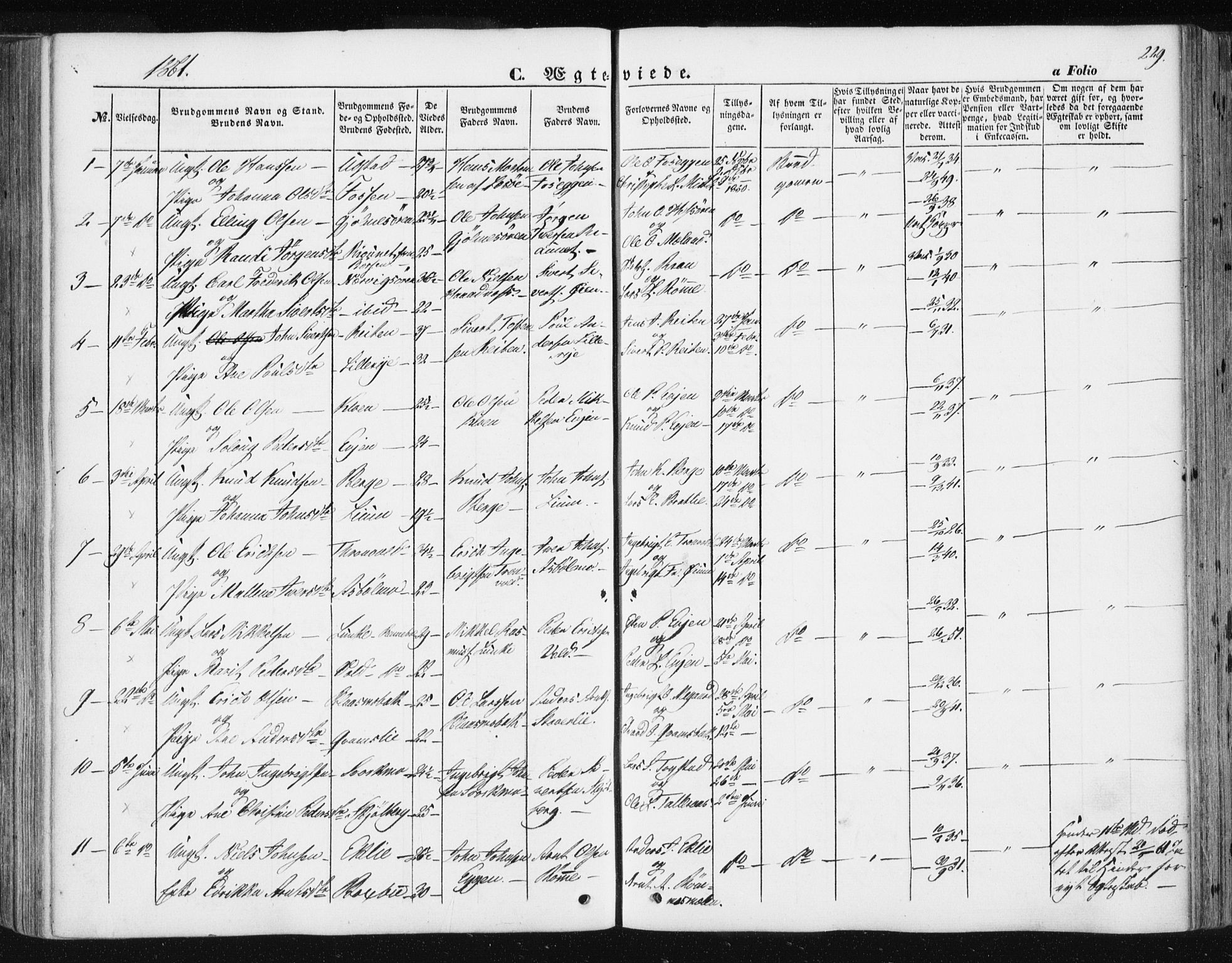 Ministerialprotokoller, klokkerbøker og fødselsregistre - Sør-Trøndelag, SAT/A-1456/668/L0806: Parish register (official) no. 668A06, 1854-1869, p. 229