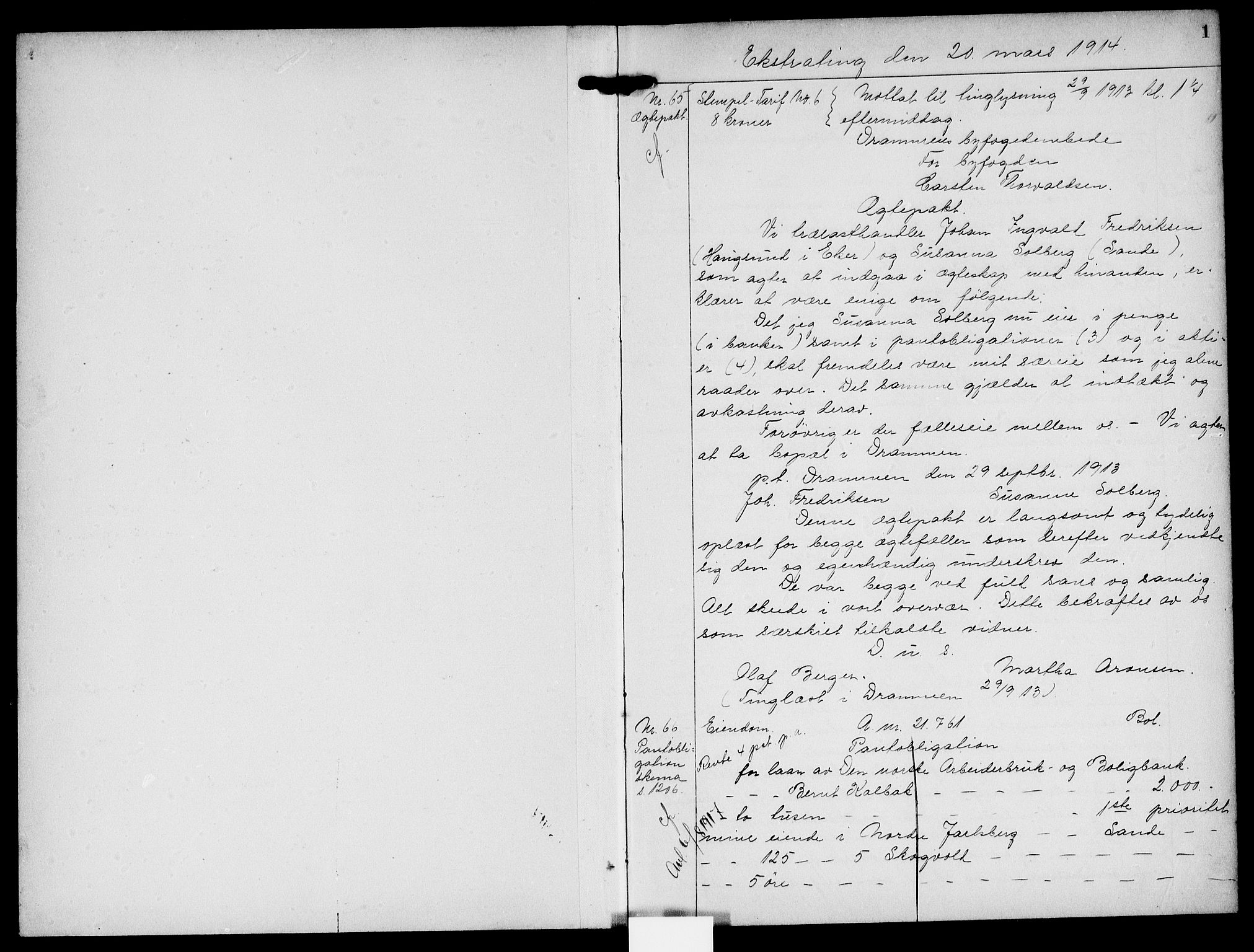 Nordre Jarlsberg sorenskriveri, AV/SAKO-A-80/G/Ga/Gaa/L0040: Mortgage book no. 40, 1914-1915, p. 0-1