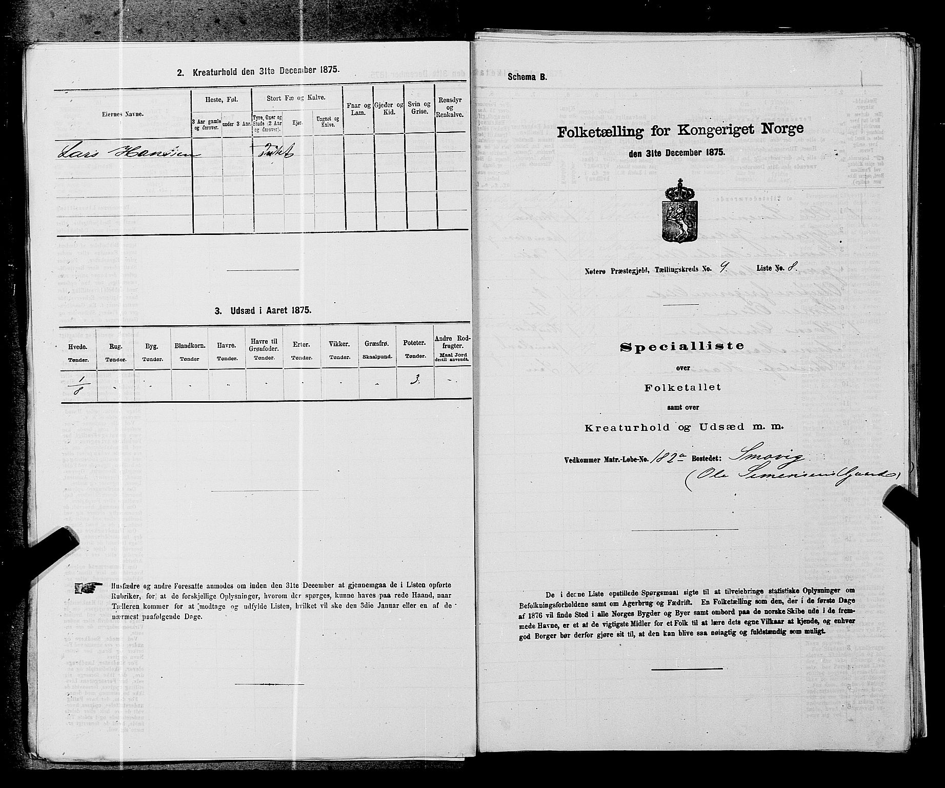 SAKO, 1875 census for 0722P Nøtterøy, 1875, p. 1749