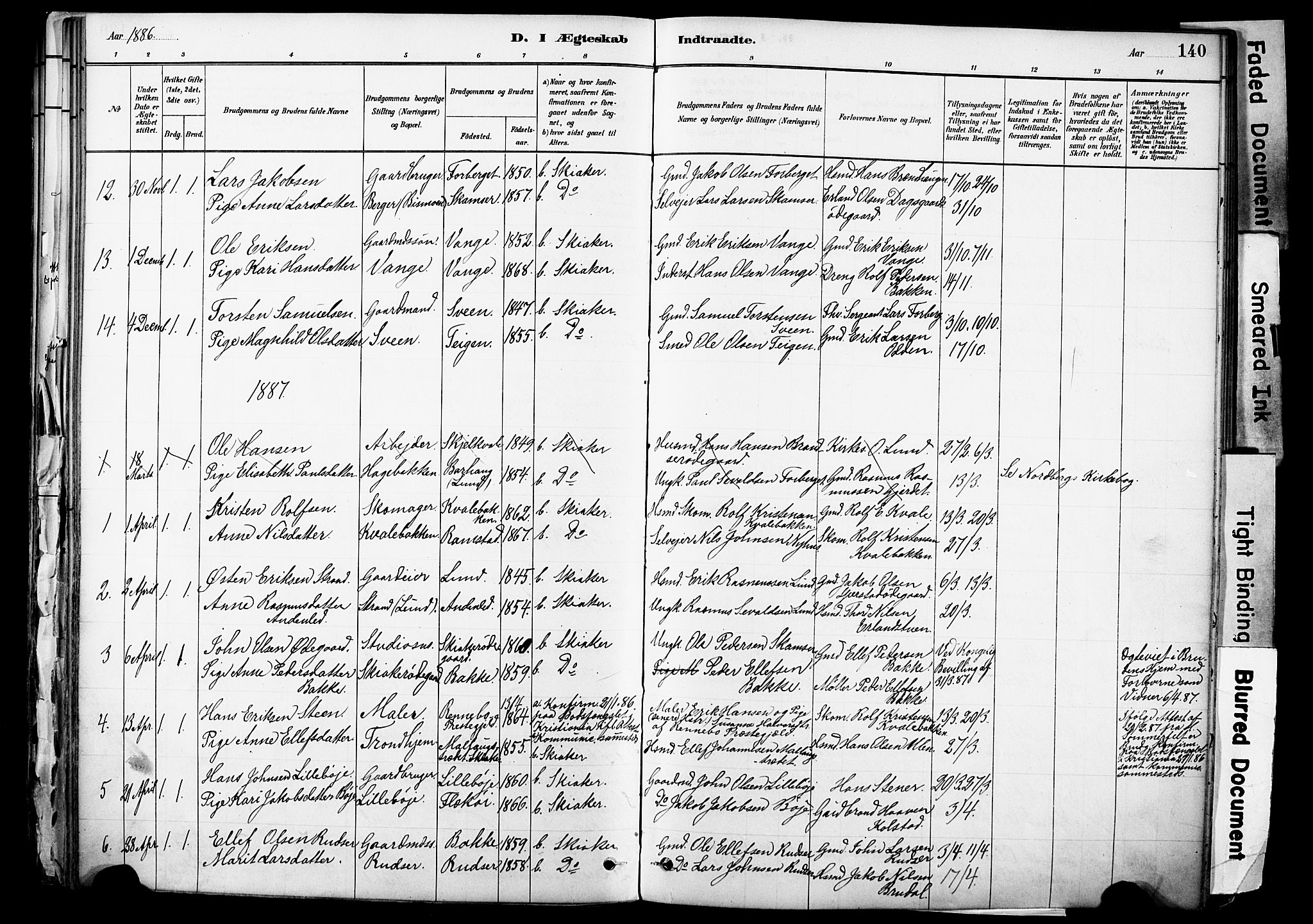 Skjåk prestekontor, SAH/PREST-072/H/Ha/Haa/L0003: Parish register (official) no. 3, 1880-1907, p. 140