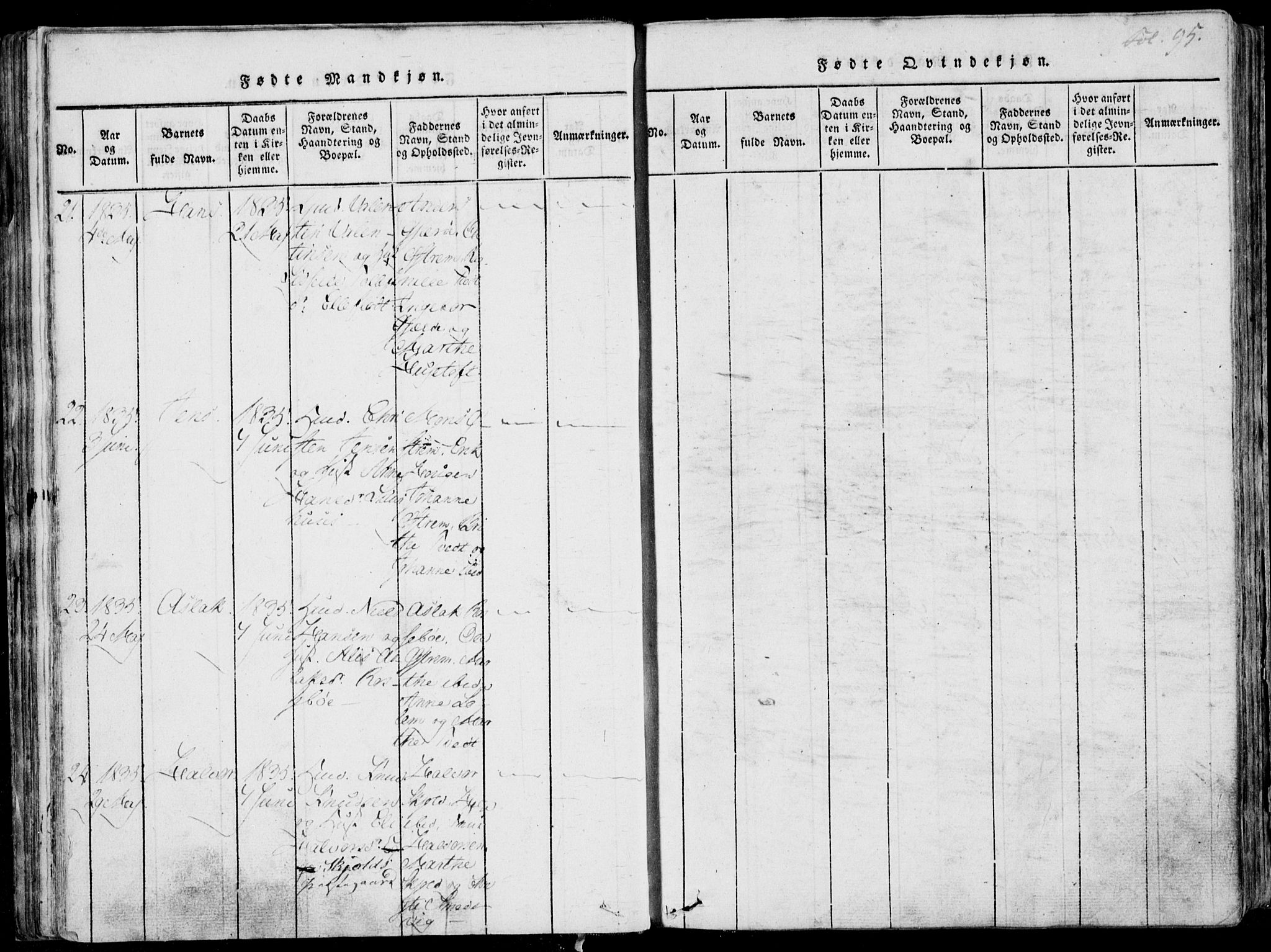 Skjold sokneprestkontor, AV/SAST-A-101847/H/Ha/Haa/L0003: Parish register (official) no. A 3, 1815-1835, p. 95