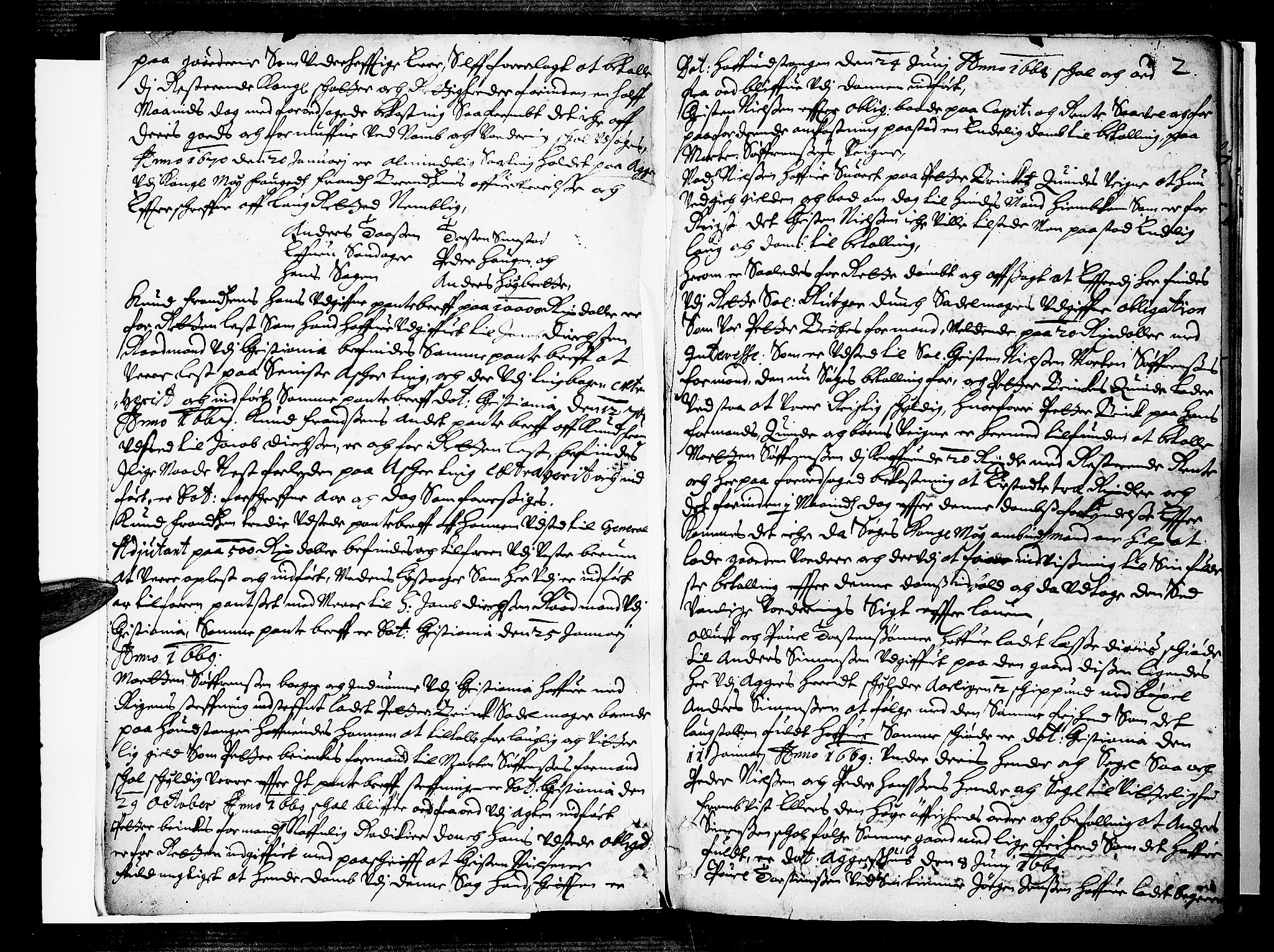 Aker sorenskriveri, AV/SAO-A-10895/F/Fb/L0002/0009: Tingbøker, nr. 6-11 / Tingbok nr. 9, 1670, p. 1b-2a