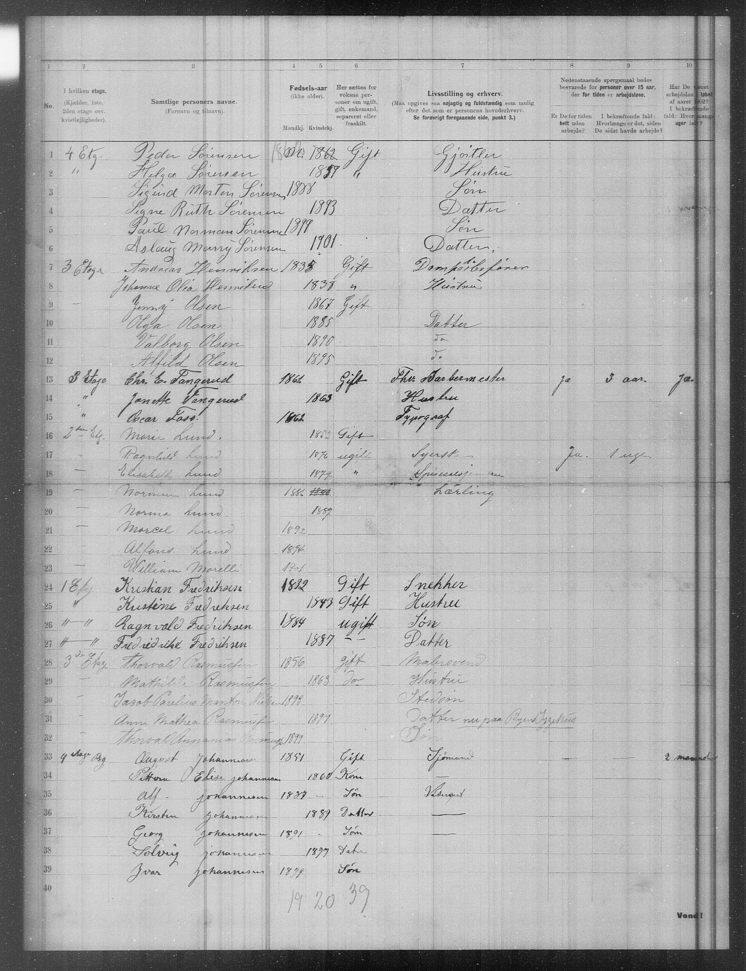 OBA, Municipal Census 1902 for Kristiania, 1902, p. 19419