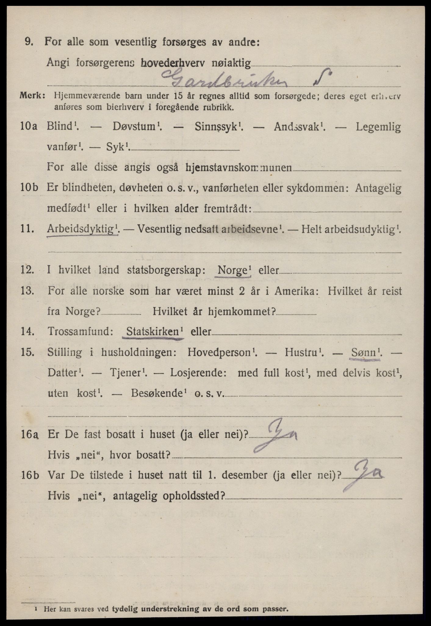 SAT, 1920 census for Hustad, 1920, p. 1548