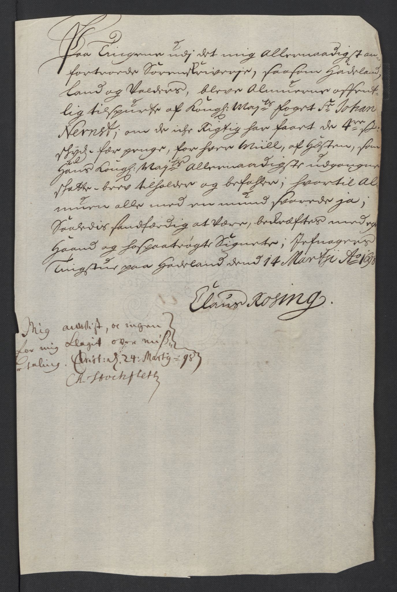 Rentekammeret inntil 1814, Reviderte regnskaper, Fogderegnskap, AV/RA-EA-4092/R18/L1295: Fogderegnskap Hadeland, Toten og Valdres, 1697, p. 280