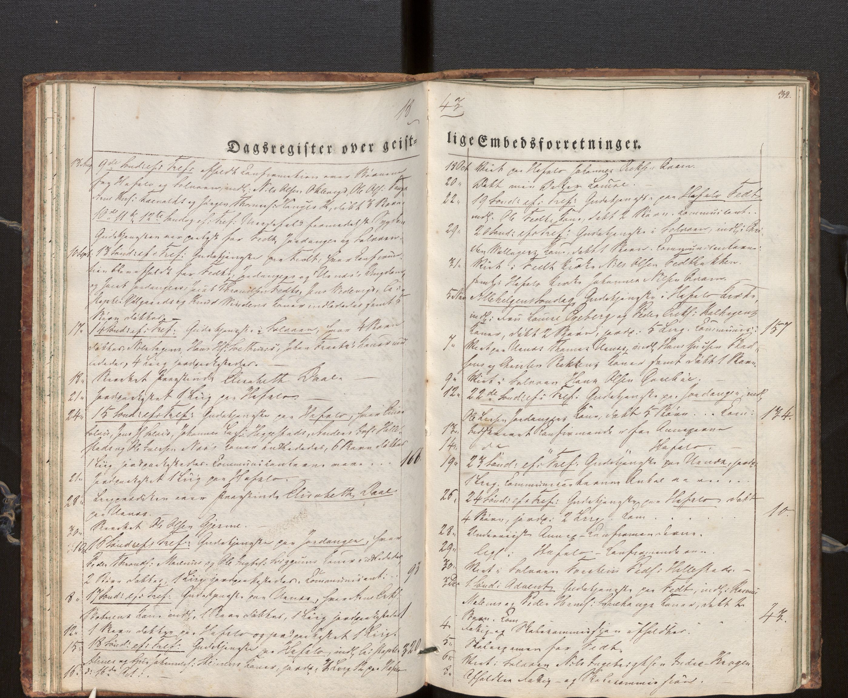 Hafslo sokneprestembete, SAB/A-80301/H/Haa/Haaf/L0001: Diary records no. F 1, 1834-1854, p. 32