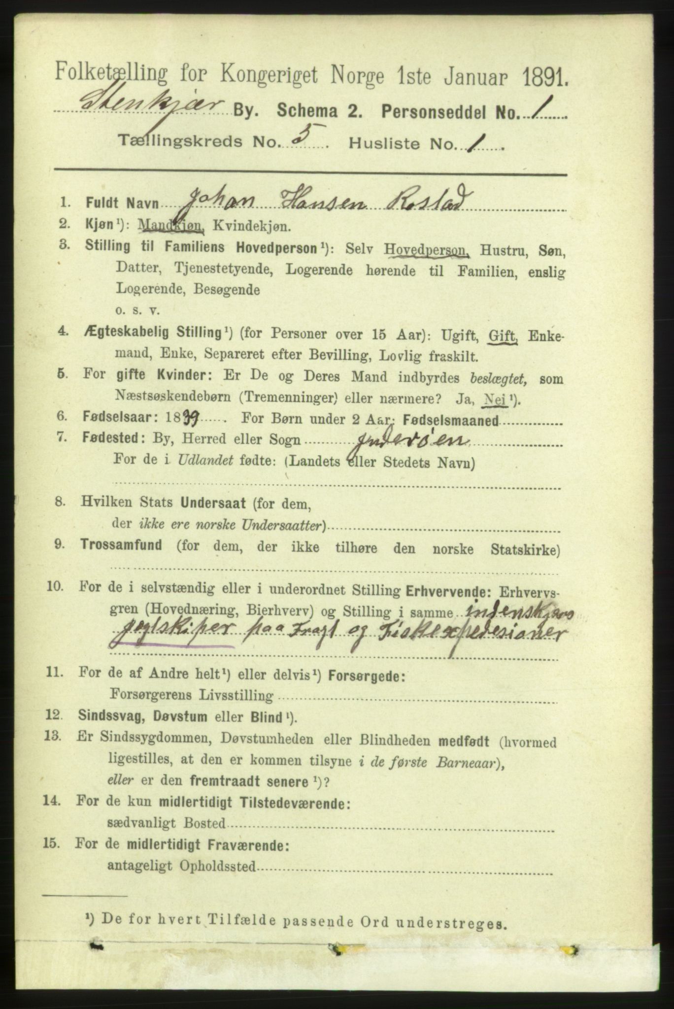 RA, 1891 census for 1702 Steinkjer, 1891, p. 1798