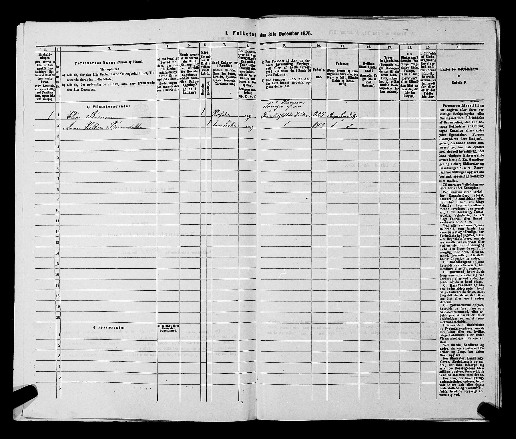 RA, 1875 census for 0116P Berg, 1875, p. 410