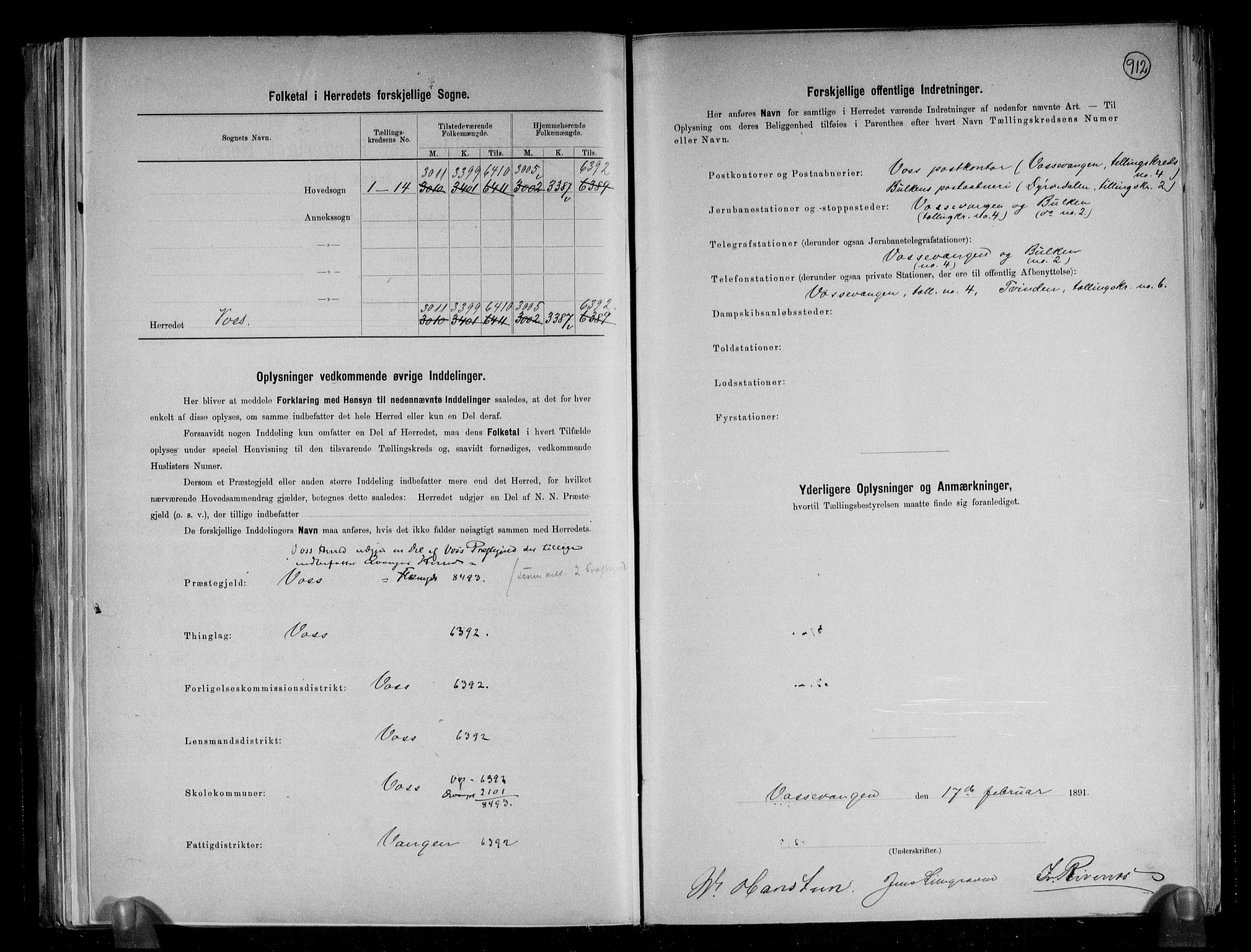 RA, 1891 census for 1235 Voss, 1891, p. 3