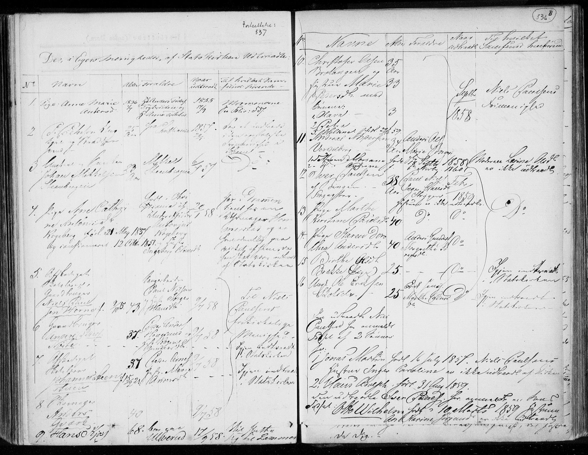 Eiker kirkebøker, SAKO/A-4/F/Fa/L0015b: Parish register (official) no. I 15B, 1854-1860, p. 536