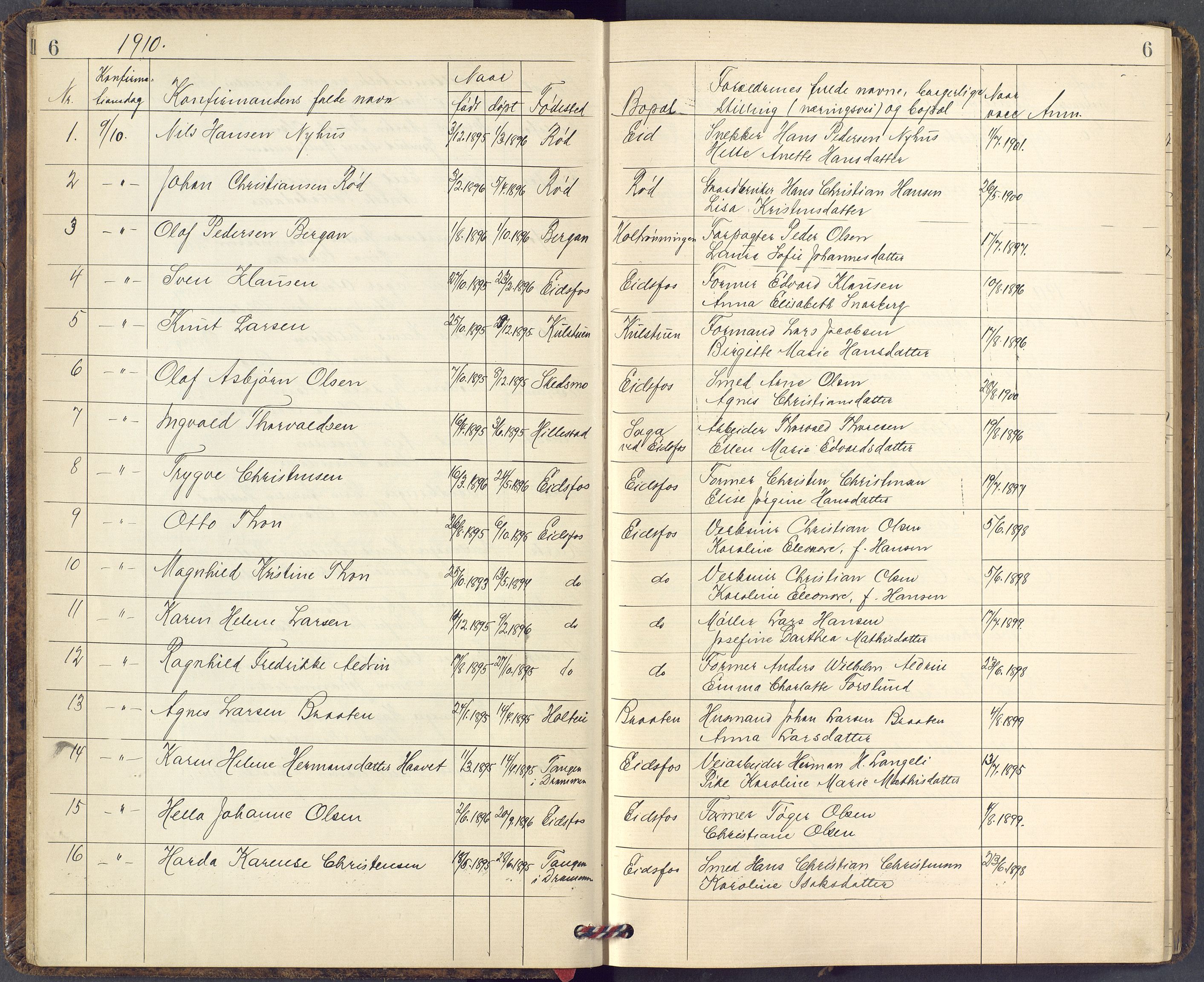 Hof kirkebøker, AV/SAKO-A-64/F/Fc/L0002: Parish register (official) no. IIi 2, 1904-1983, p. 6