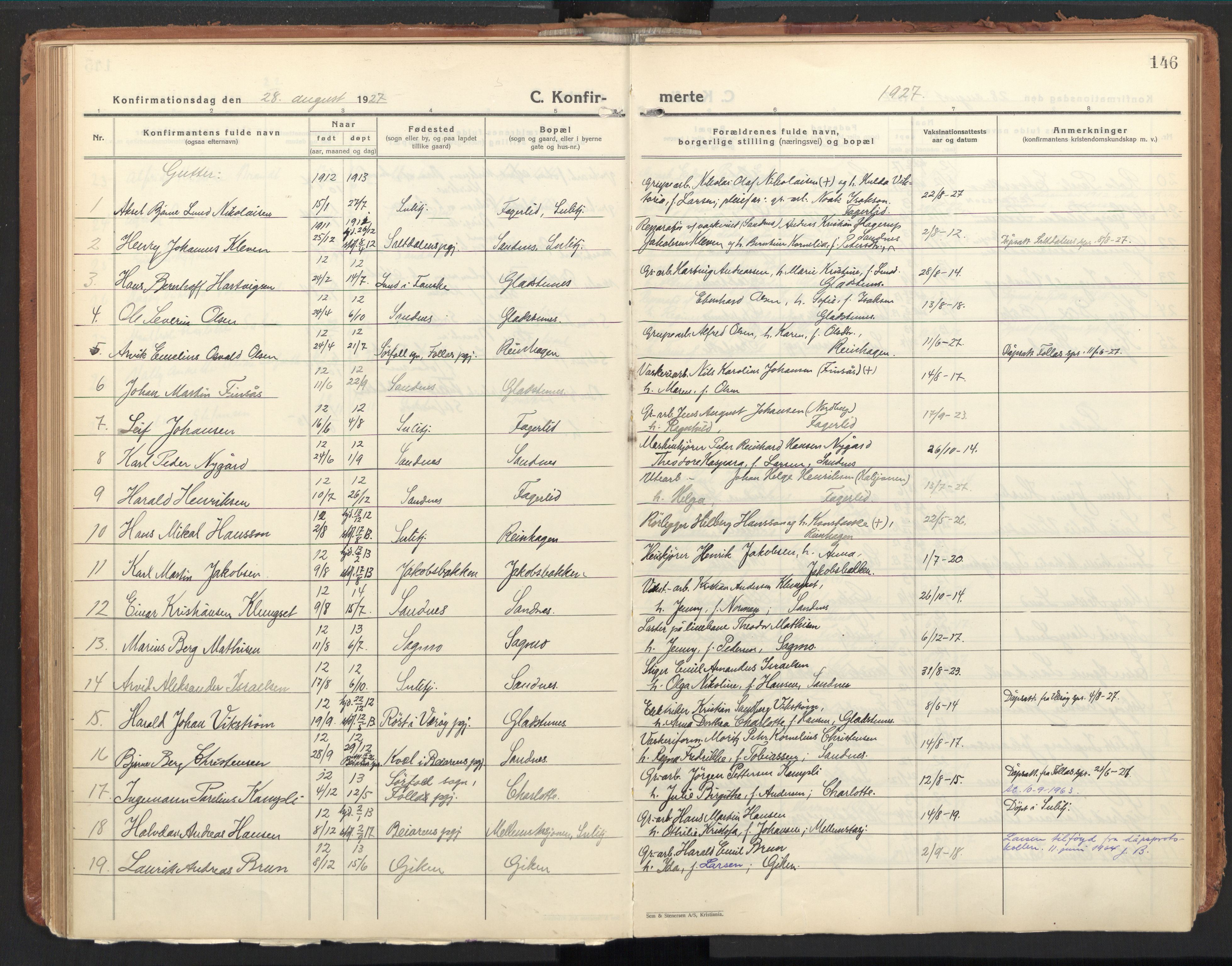 Ministerialprotokoller, klokkerbøker og fødselsregistre - Nordland, SAT/A-1459/850/L0716: Curate's parish register no. 850B06, 1924-1938, p. 146