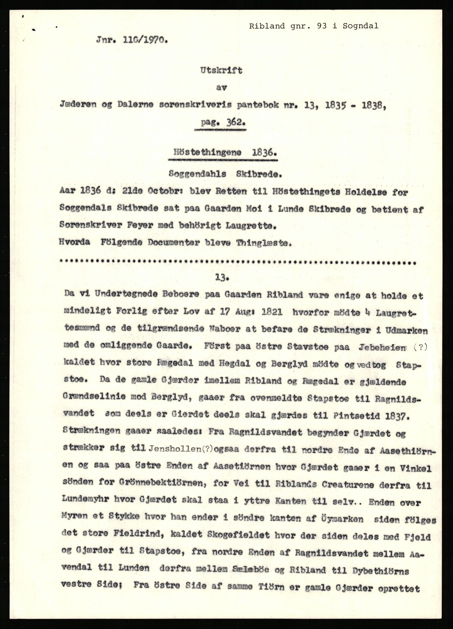 Statsarkivet i Stavanger, SAST/A-101971/03/Y/Yj/L0068: Avskrifter sortert etter gårdsnavn: Refsnes - Risjell, 1750-1930, p. 480