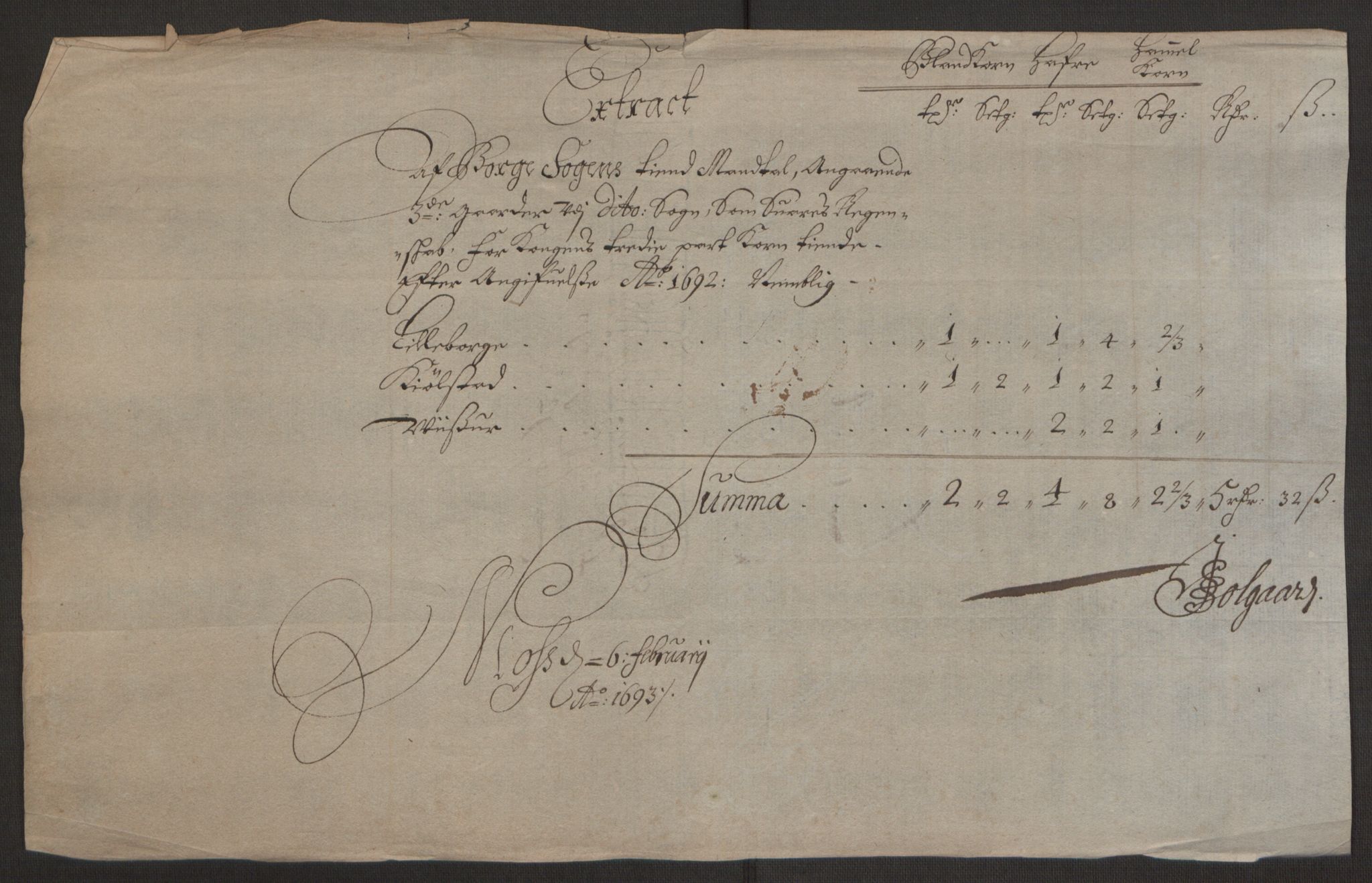 Rentekammeret inntil 1814, Reviderte regnskaper, Fogderegnskap, AV/RA-EA-4092/R03/L0120: Fogderegnskap Onsøy, Tune, Veme og Åbygge fogderi, 1692-1693, p. 17