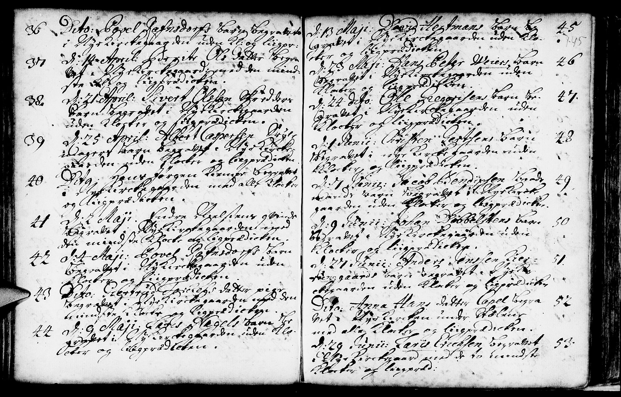 Nykirken Sokneprestembete, AV/SAB-A-77101/H/Haa/L0009: Parish register (official) no. A 9, 1689-1759, p. 145