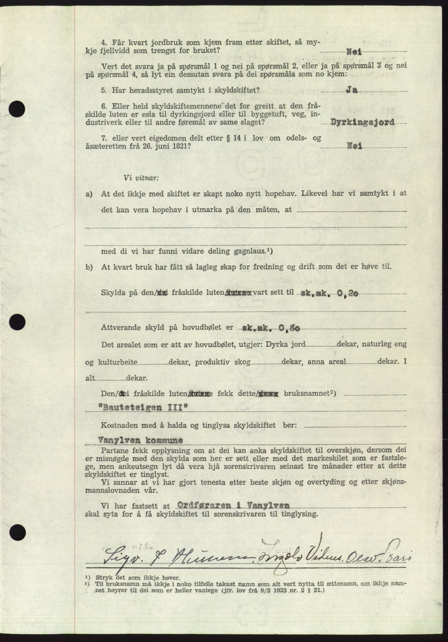 Søre Sunnmøre sorenskriveri, AV/SAT-A-4122/1/2/2C/L0110: Mortgage book no. 36A, 1958-1958, Diary no: : 2030/1958