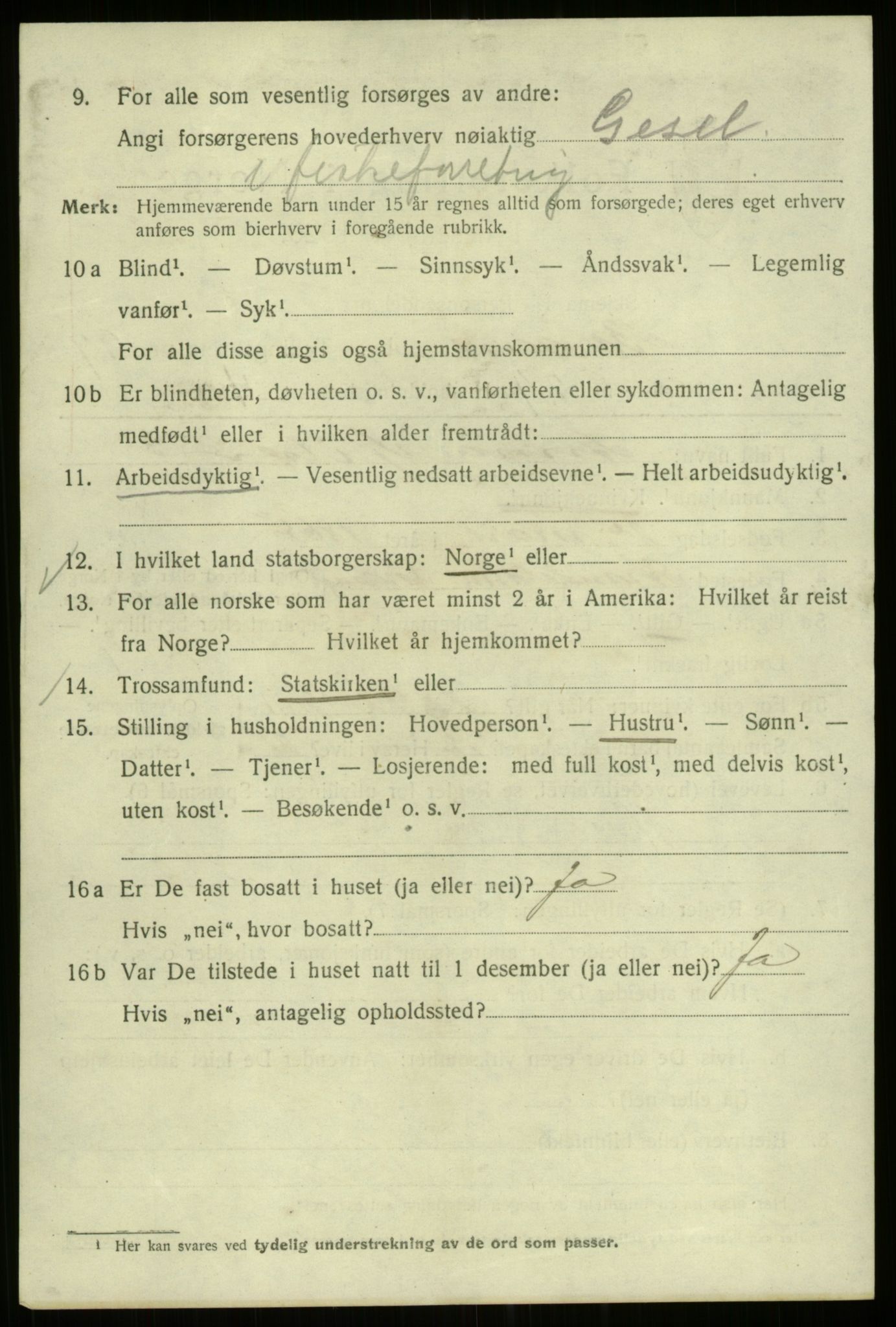 SAB, 1920 census for Bergen, 1920, p. 172069