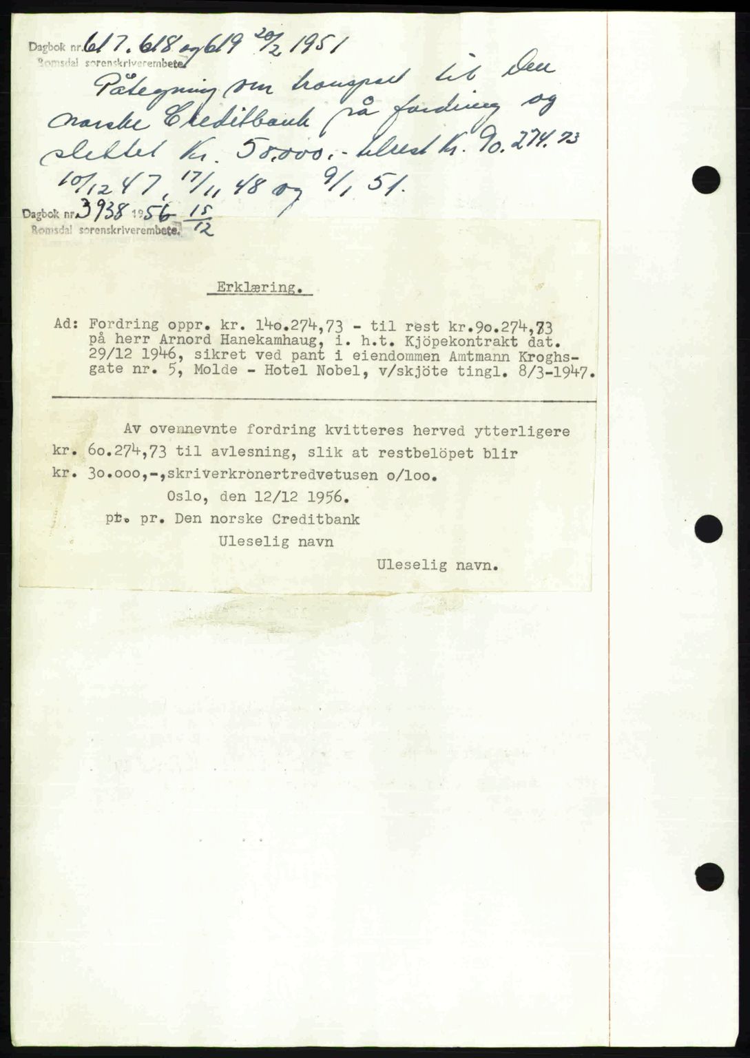 Romsdal sorenskriveri, SAT/A-4149/1/2/2C: Mortgage book no. A22, 1947-1947, Diary no: : 522/1947
