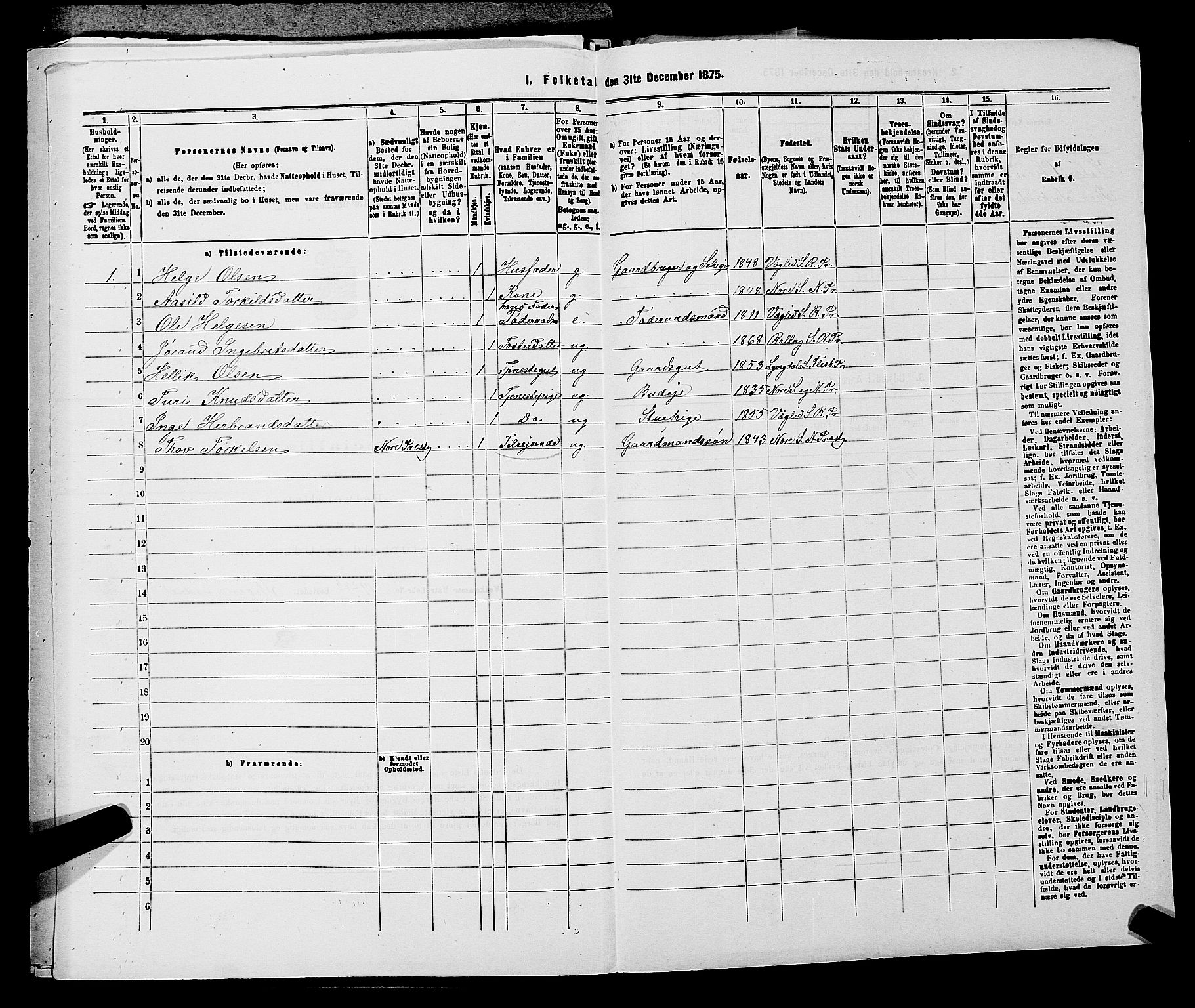 SAKO, 1875 census for 0632P Rollag, 1875, p. 199