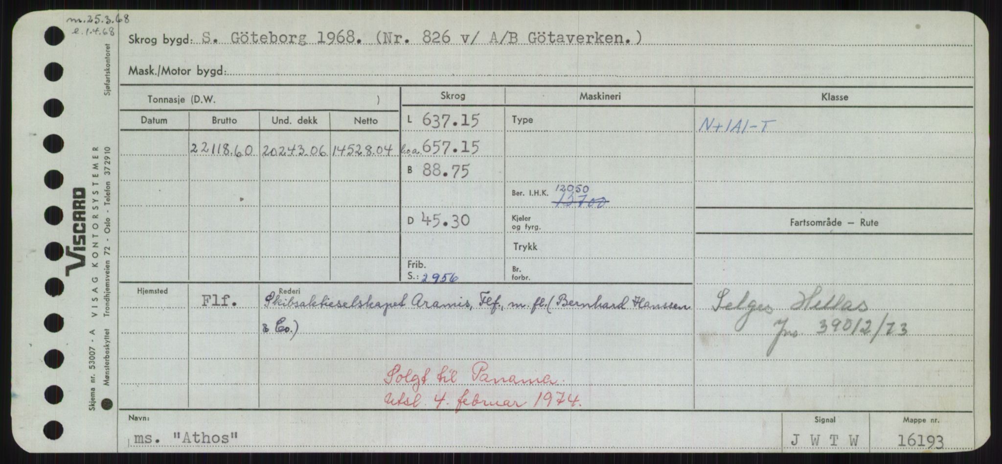 Sjøfartsdirektoratet med forløpere, Skipsmålingen, RA/S-1627/H/Hd/L0002: Fartøy, Apa-Axe, p. 359