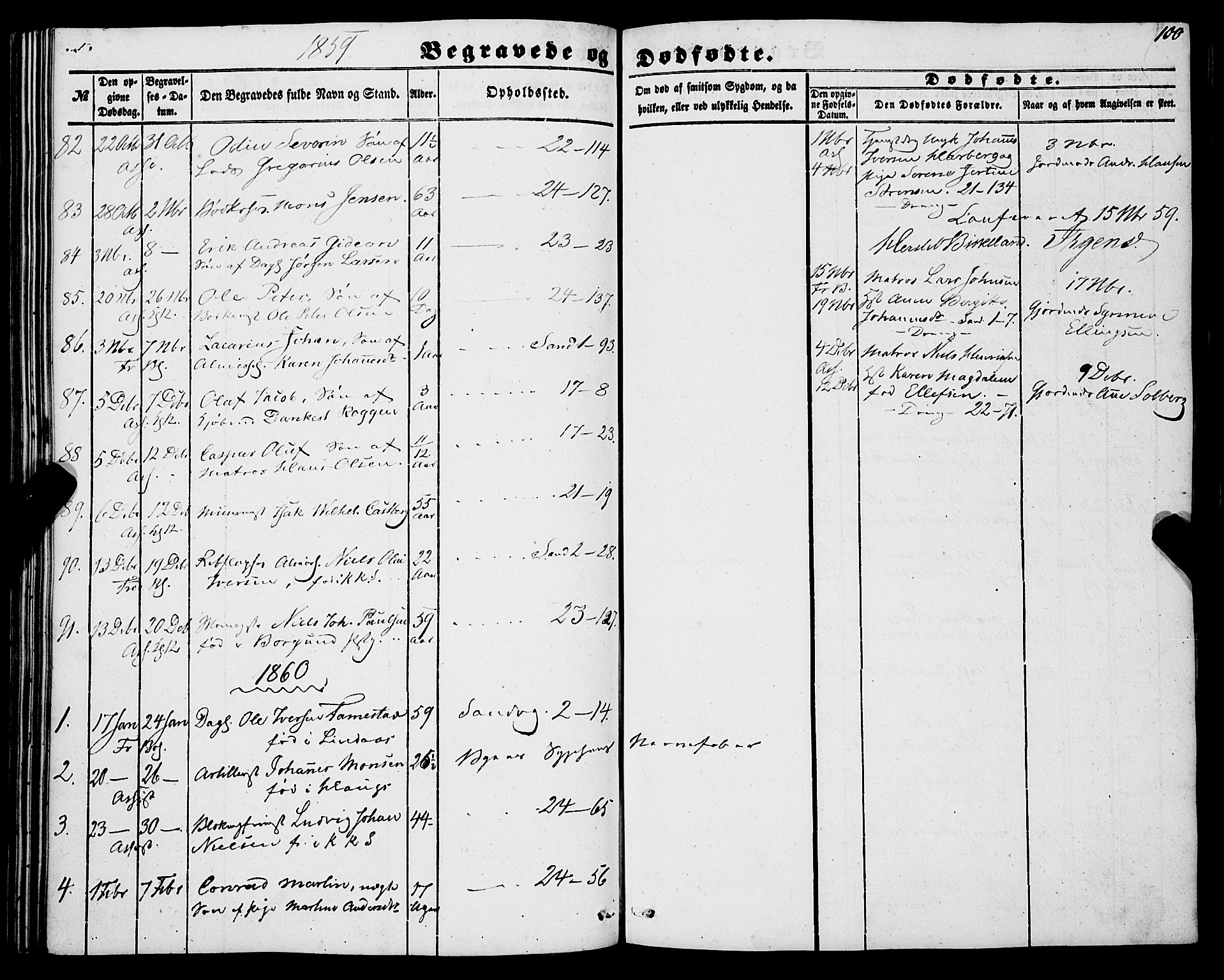 Korskirken sokneprestembete, SAB/A-76101/H/Haa: Parish register (official) no. E 2, 1848-1862, p. 100