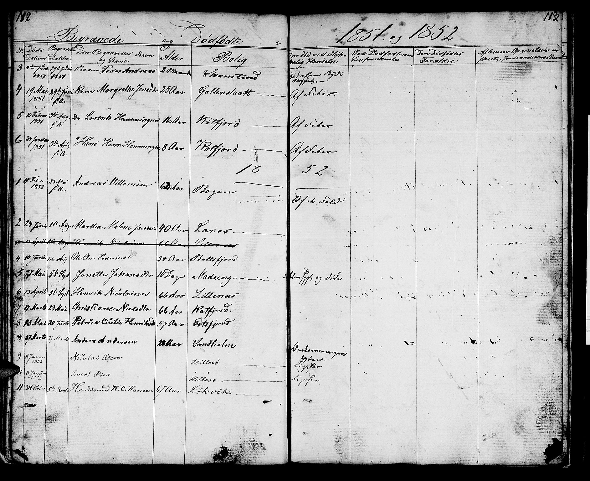 Lenvik sokneprestembete, AV/SATØ-S-1310/H/Ha/Hab/L0018klokker: Parish register (copy) no. 18, 1838-1854, p. 112-113