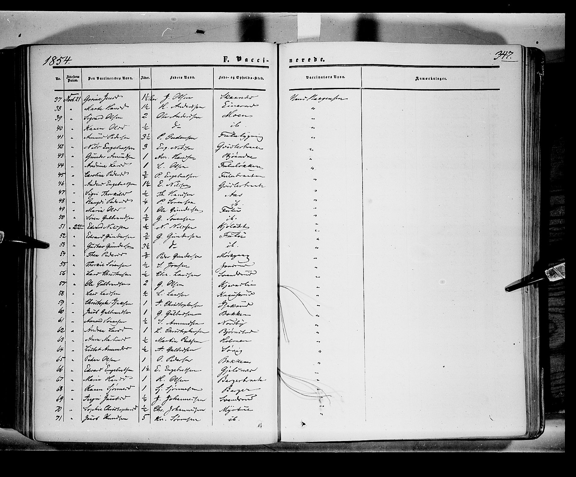 Sør-Odal prestekontor, AV/SAH-PREST-030/H/Ha/Haa/L0001: Parish register (official) no. 1, 1849-1859, p. 347