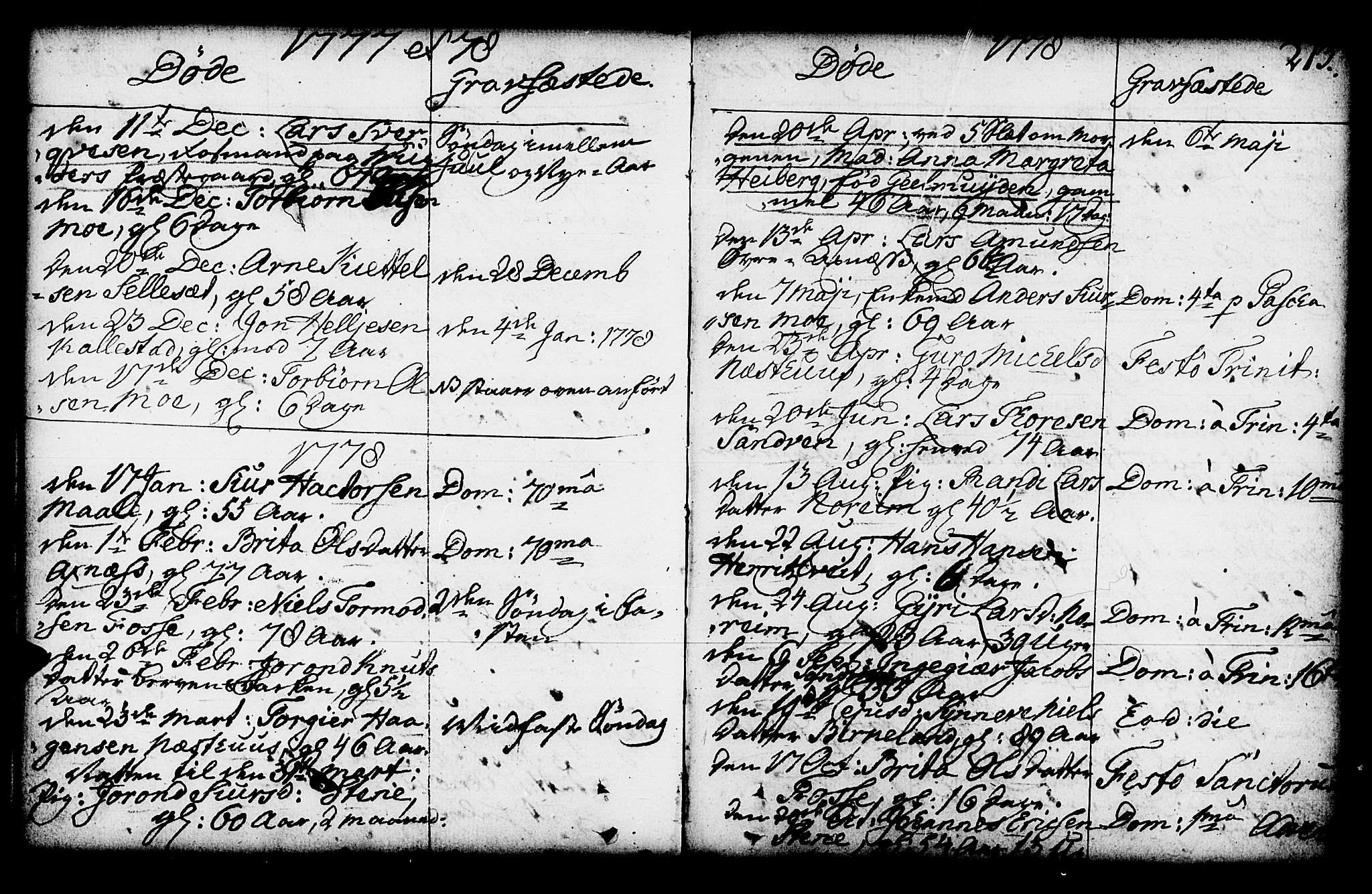 Kvam sokneprestembete, SAB/A-76201/H/Haa: Parish register (official) no. A 3, 1743-1795, p. 213