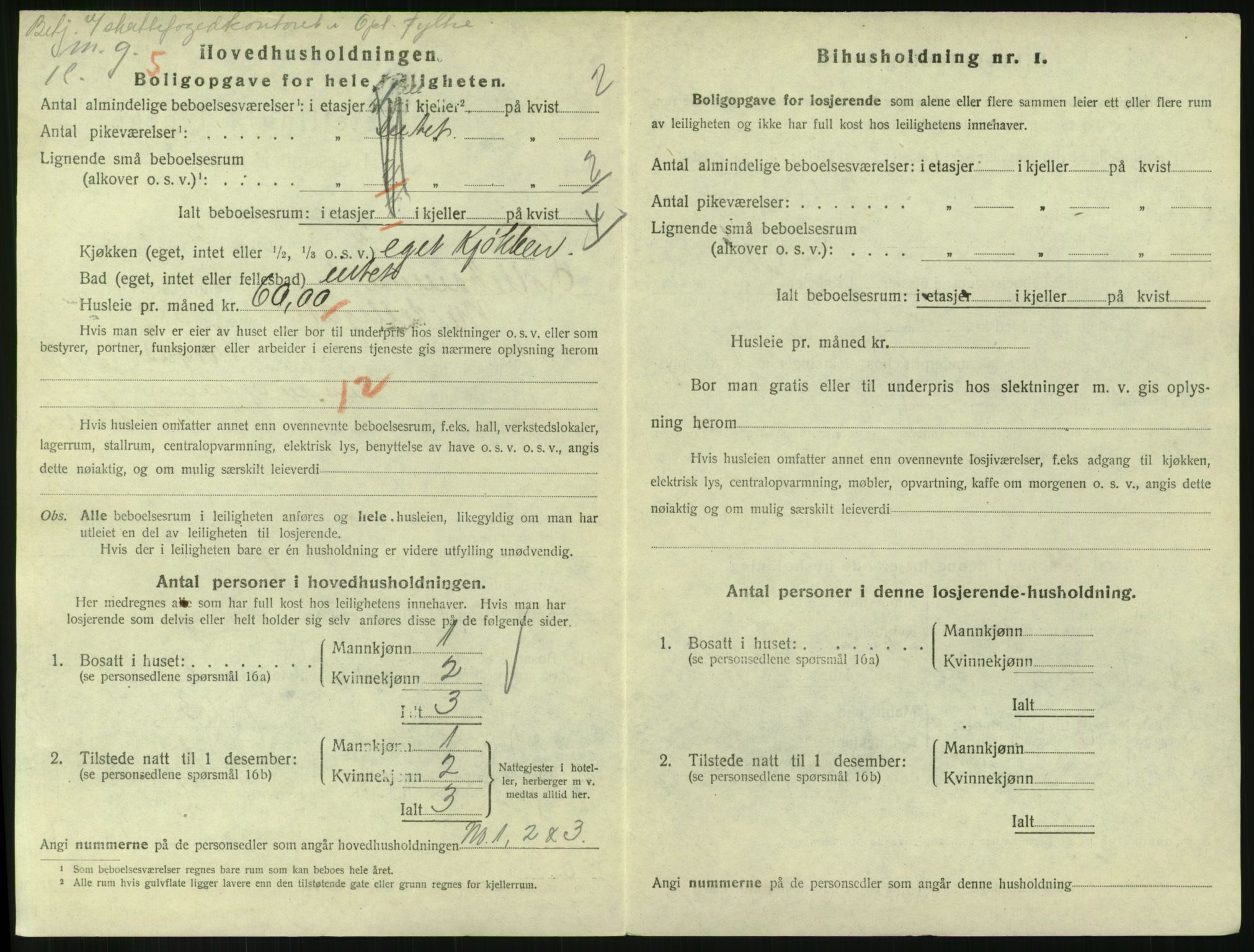 SAH, 1920 census for Lillehammer, 1920, p. 1913