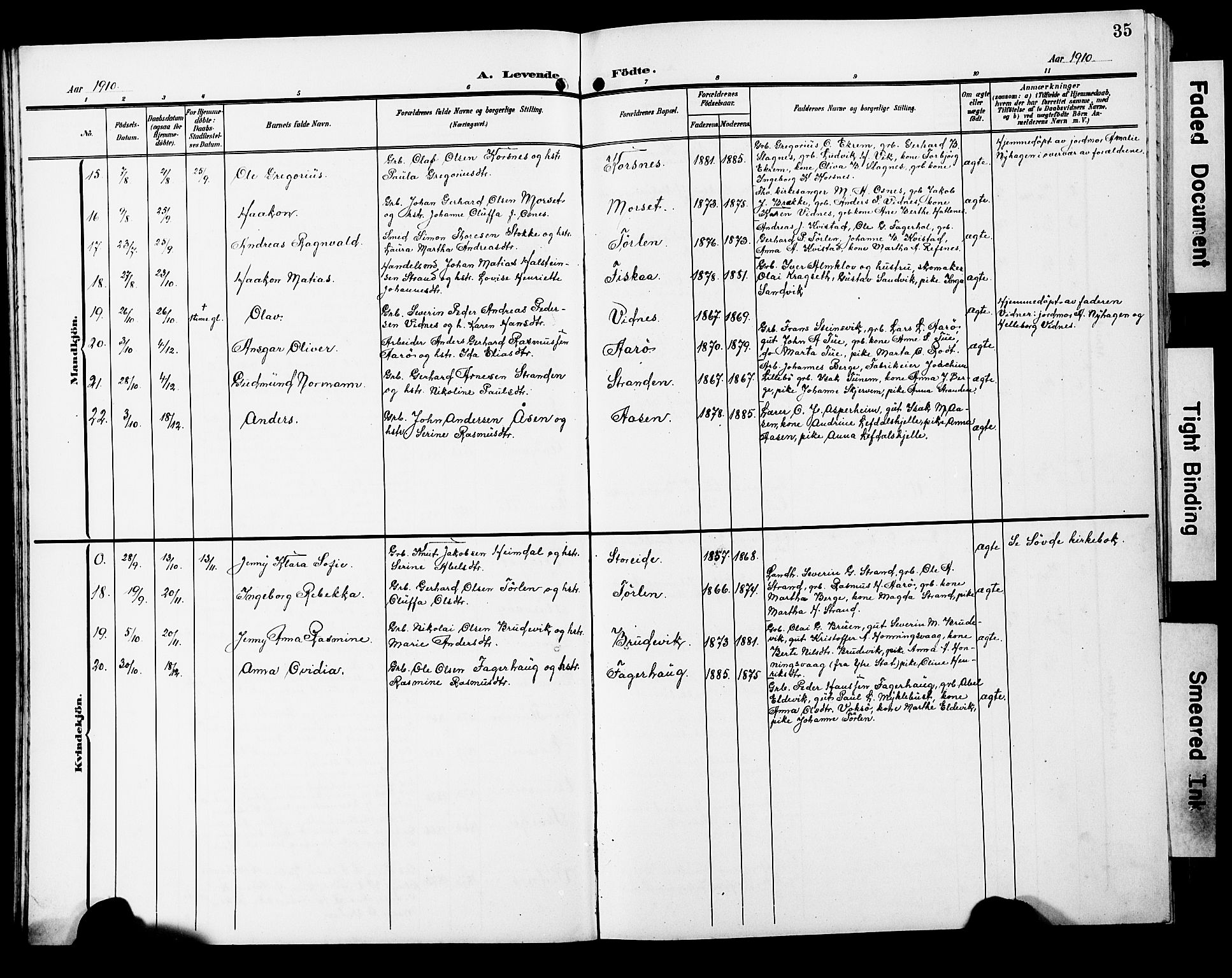 Ministerialprotokoller, klokkerbøker og fødselsregistre - Møre og Romsdal, SAT/A-1454/501/L0018: Parish register (copy) no. 501C04, 1902-1930, p. 35