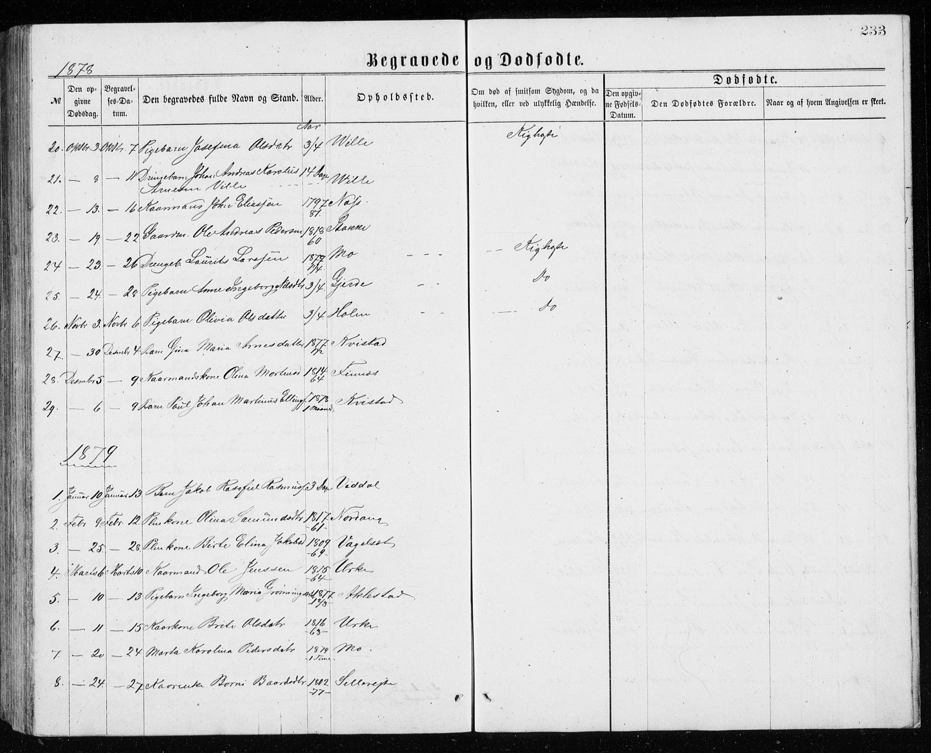 Ministerialprotokoller, klokkerbøker og fødselsregistre - Møre og Romsdal, AV/SAT-A-1454/515/L0214: Parish register (copy) no. 515C01, 1865-1883, p. 233