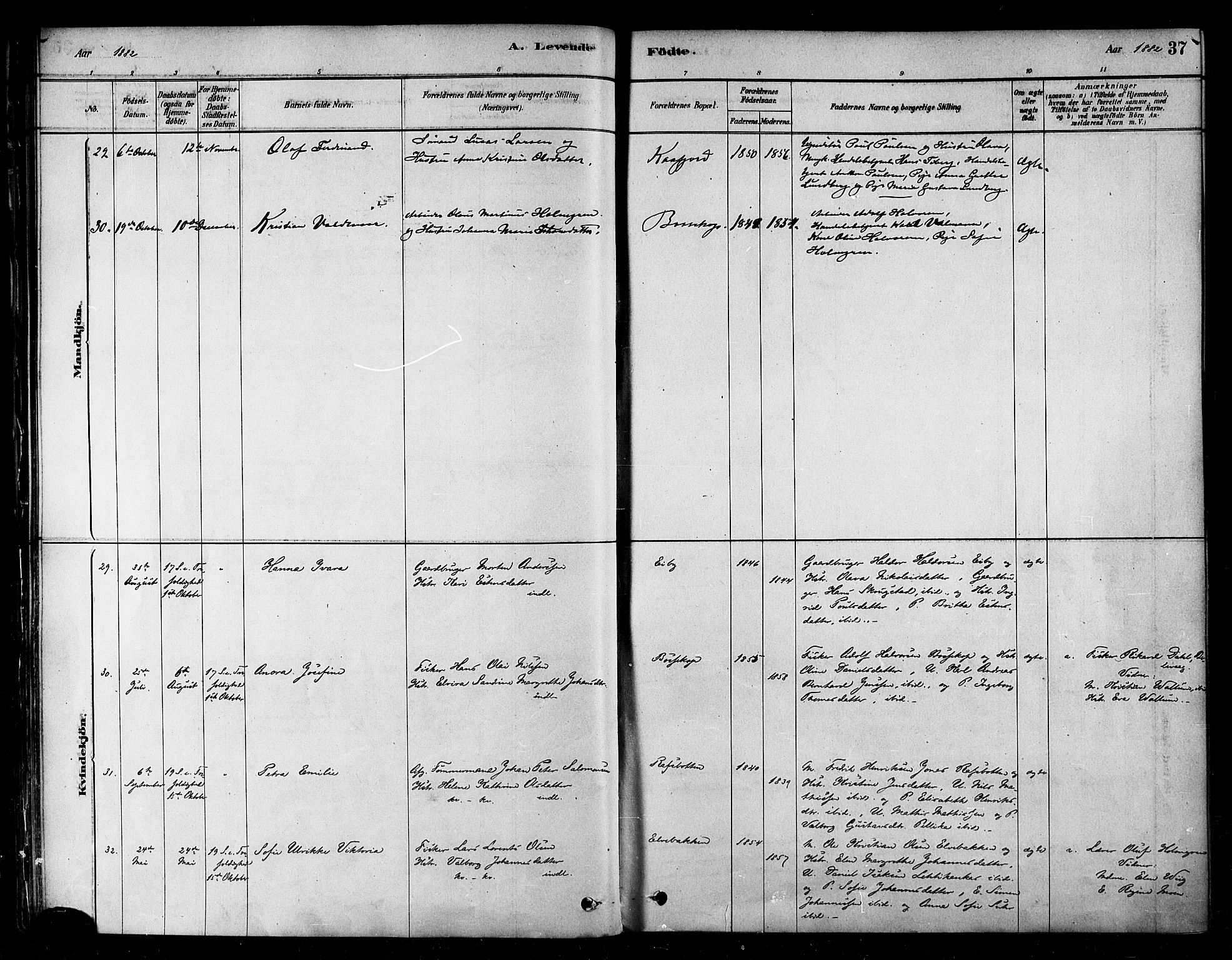 Alta sokneprestkontor, SATØ/S-1338/H/Ha/L0002.kirke: Parish register (official) no. 2, 1879-1892, p. 37