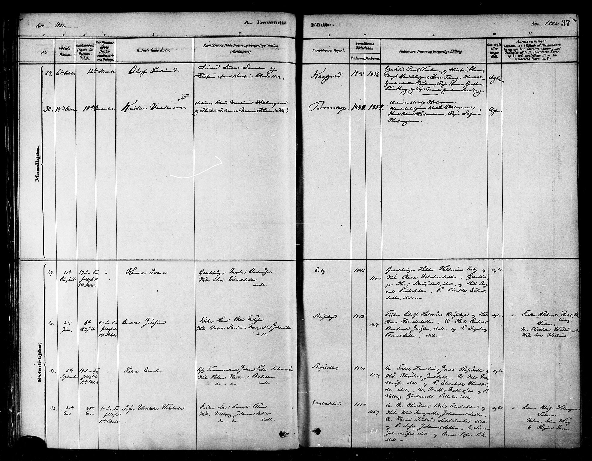 Alta sokneprestkontor, AV/SATØ-S-1338/H/Ha/L0002.kirke: Parish register (official) no. 2, 1879-1892, p. 37