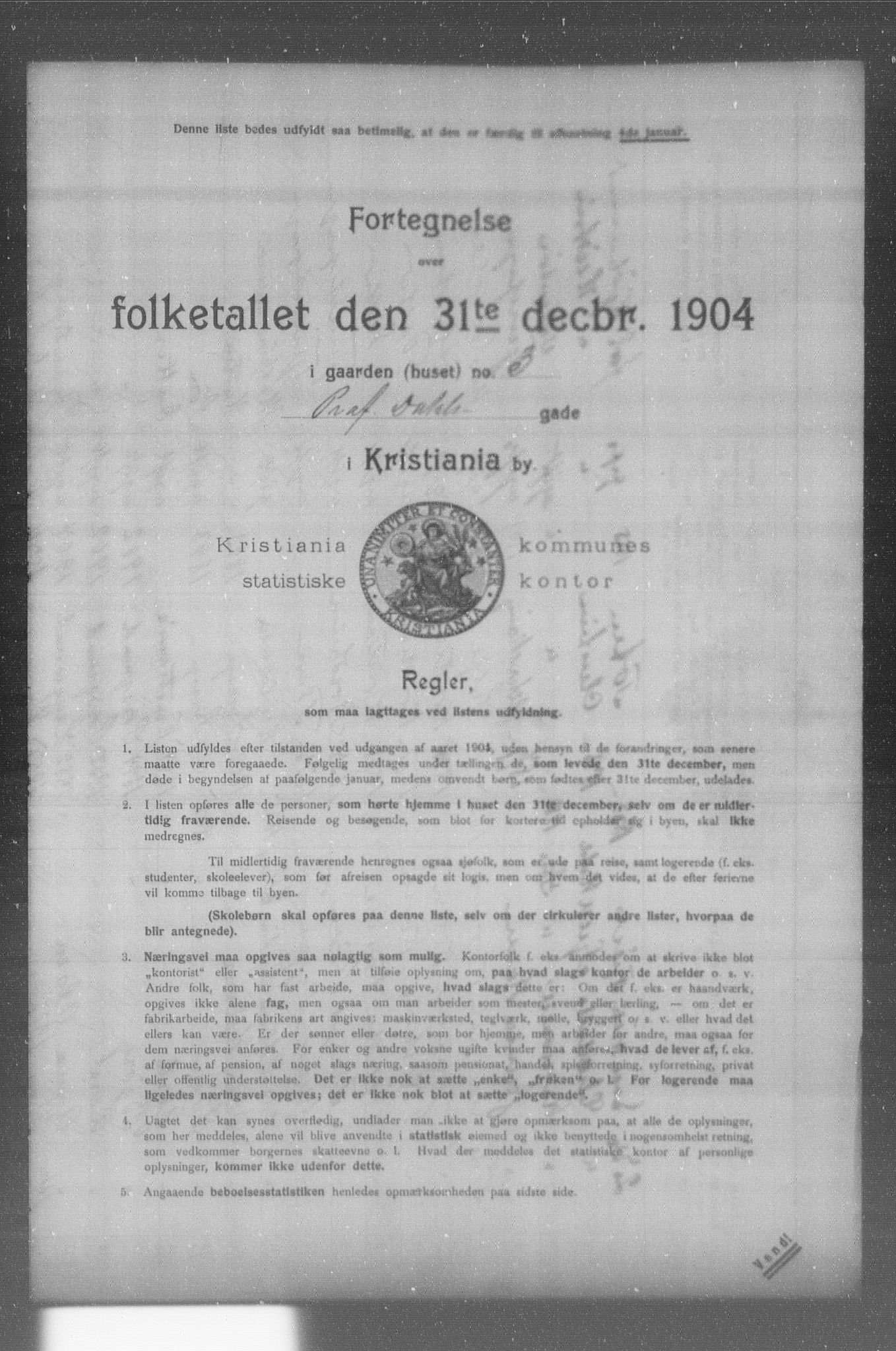 OBA, Municipal Census 1904 for Kristiania, 1904, p. 15712