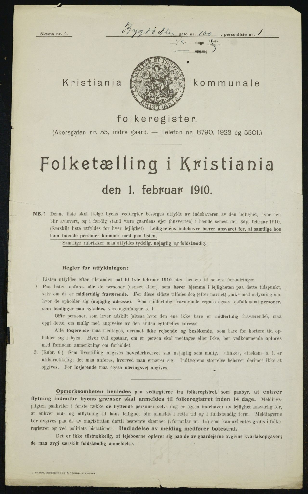 OBA, Municipal Census 1910 for Kristiania, 1910, p. 10563