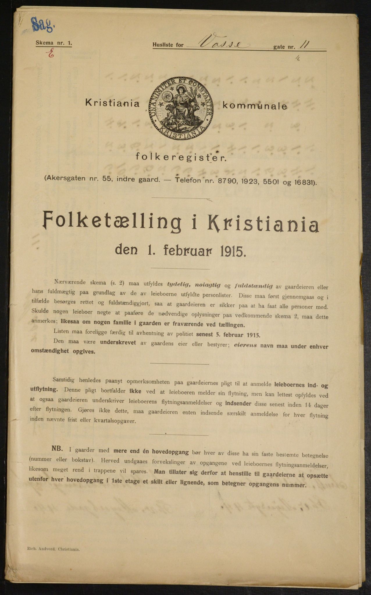 OBA, Municipal Census 1915 for Kristiania, 1915, p. 125987