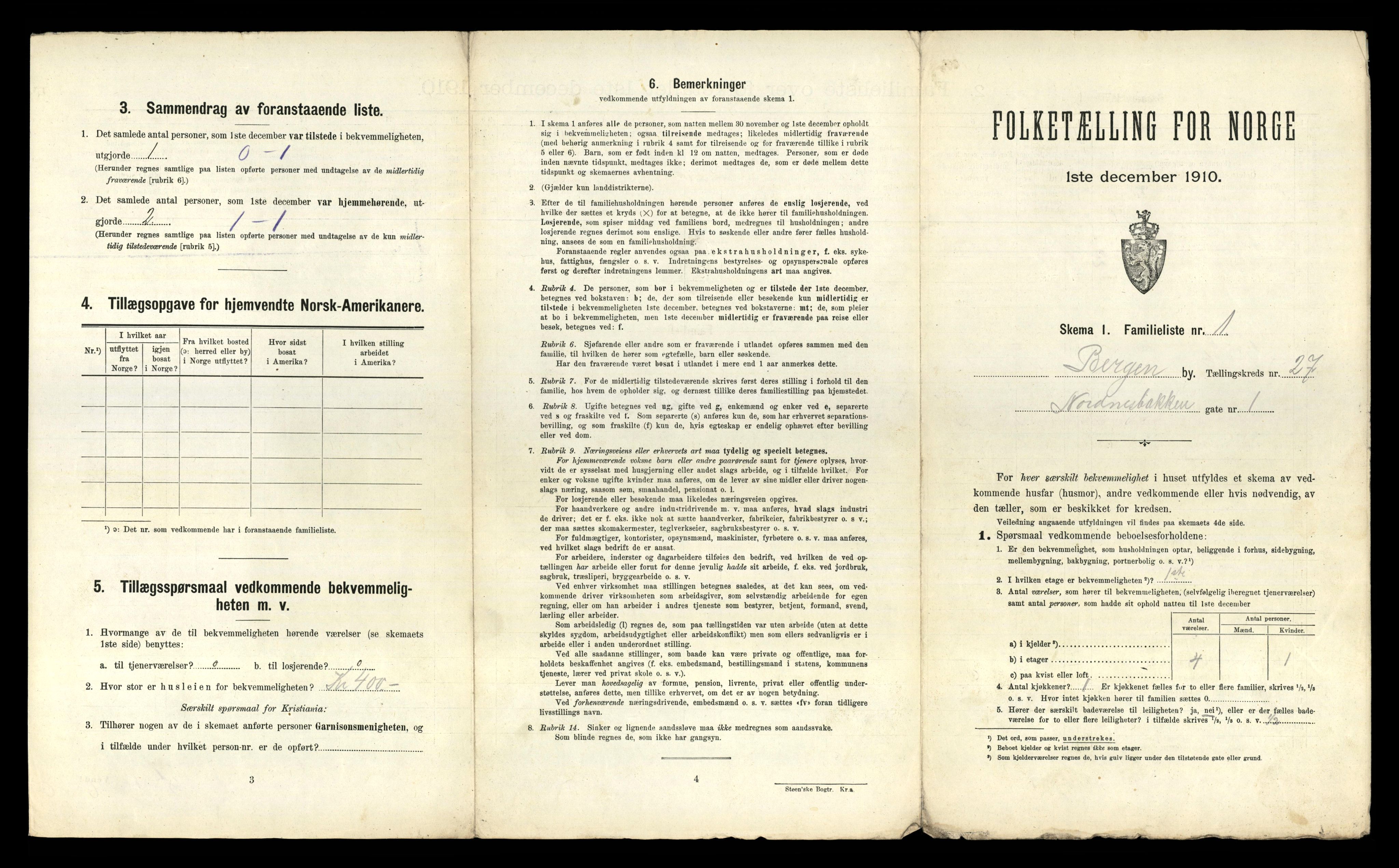 RA, 1910 census for Bergen, 1910, p. 8671