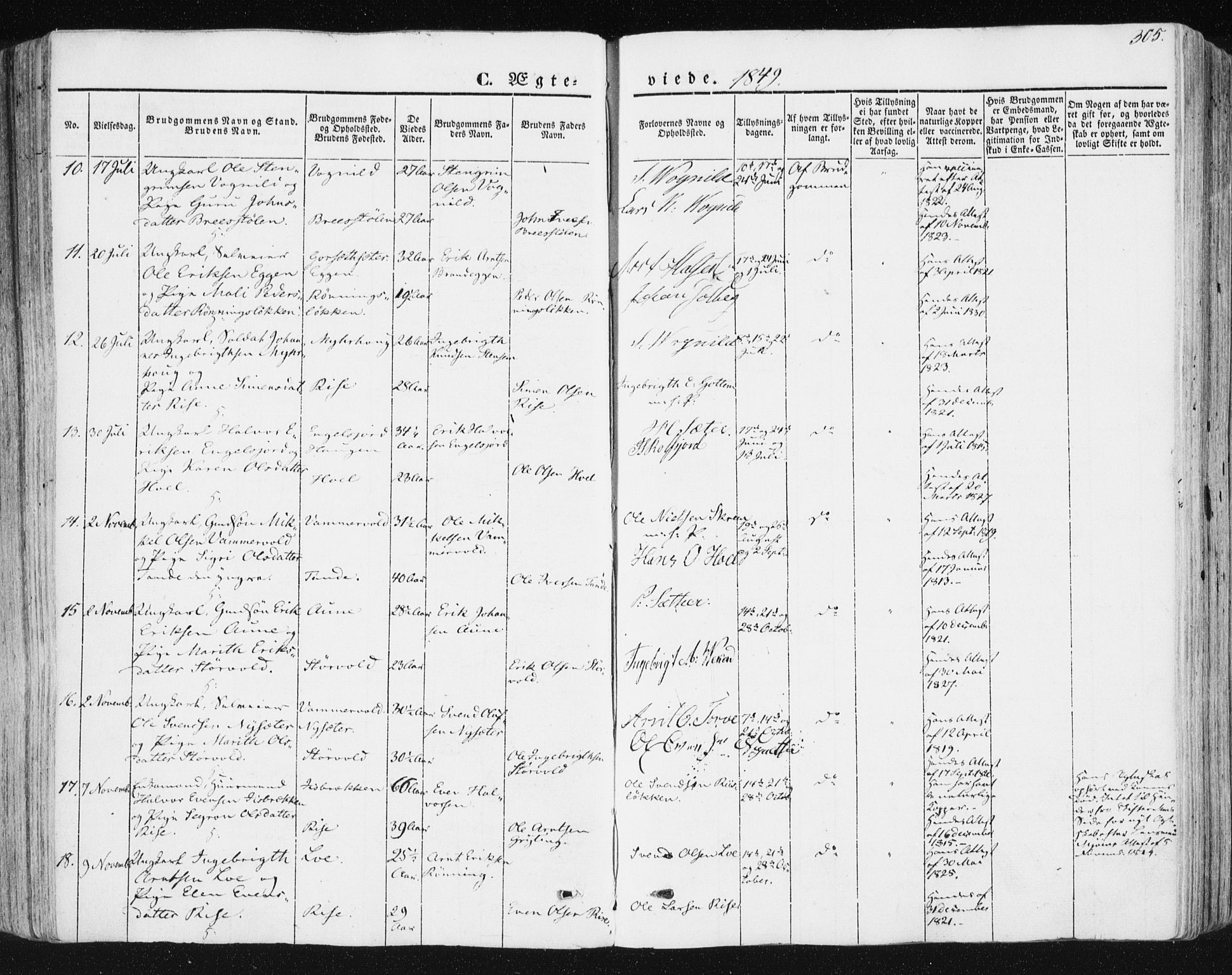 Ministerialprotokoller, klokkerbøker og fødselsregistre - Sør-Trøndelag, SAT/A-1456/678/L0899: Parish register (official) no. 678A08, 1848-1872, p. 305
