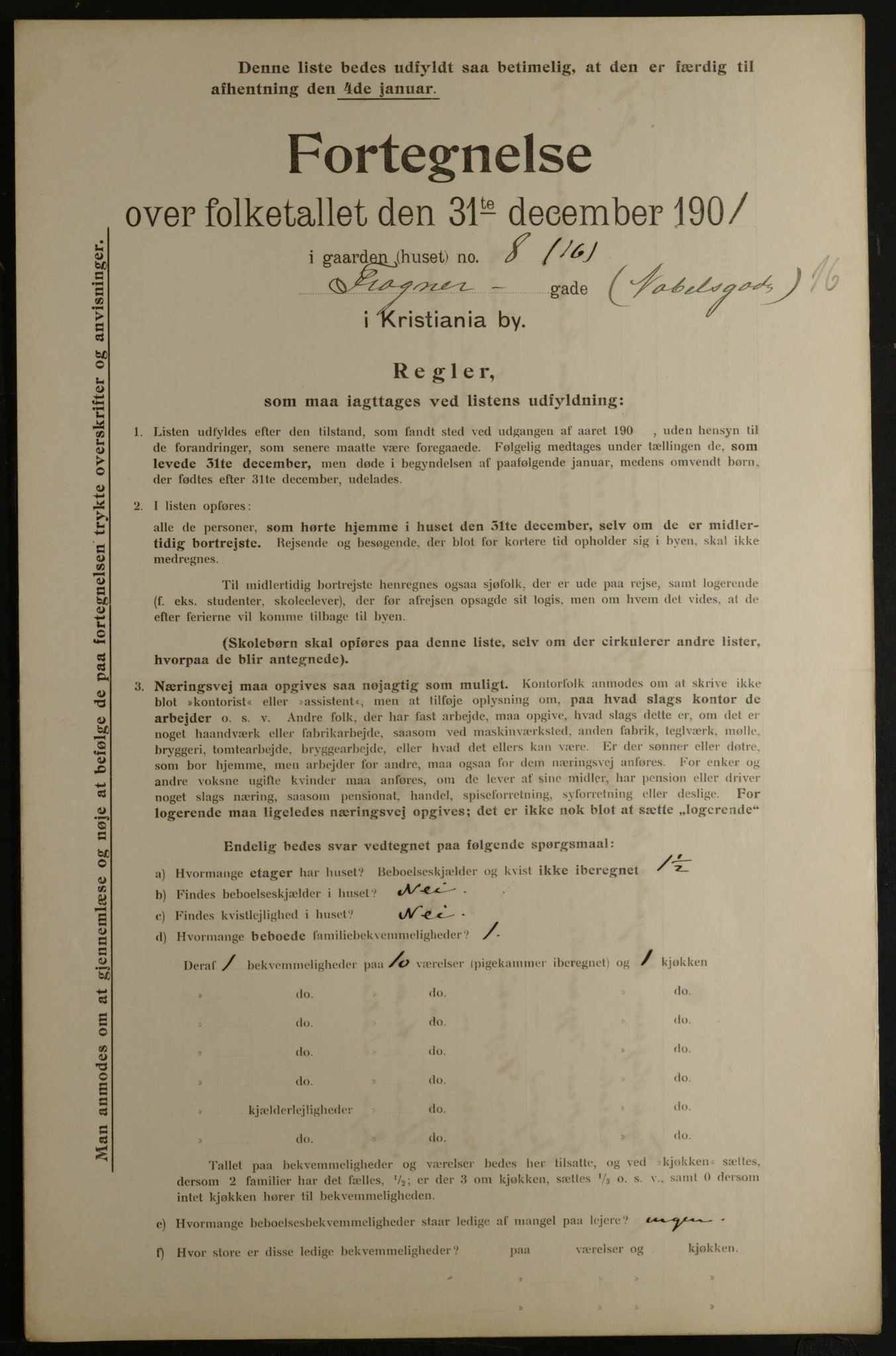 OBA, Municipal Census 1901 for Kristiania, 1901, p. 10933