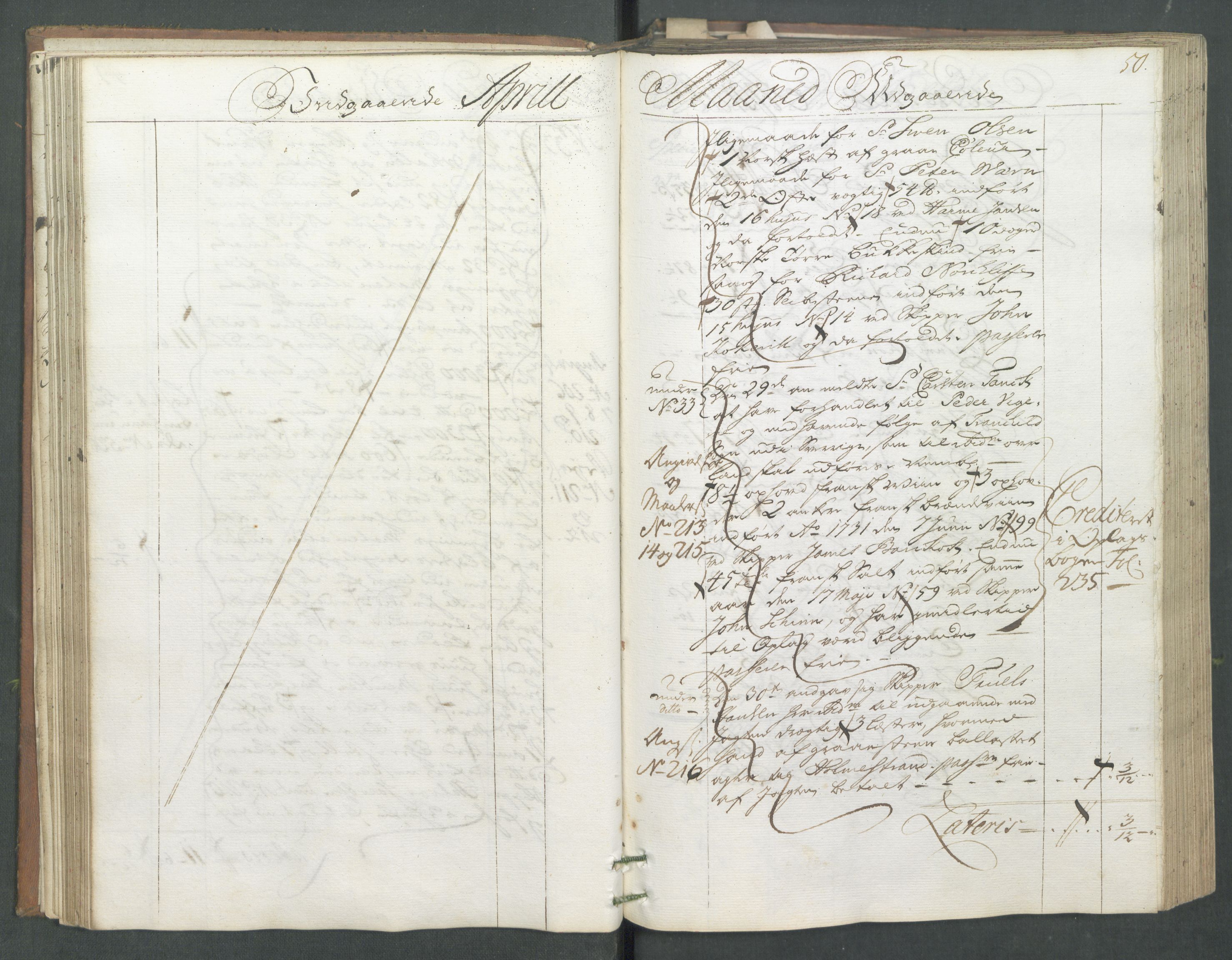 Generaltollkammeret, tollregnskaper, AV/RA-EA-5490/R01/L0008/0001: Tollregnskaper Fredrikshald / Hovedtollbok, 1733, p. 49b-50a