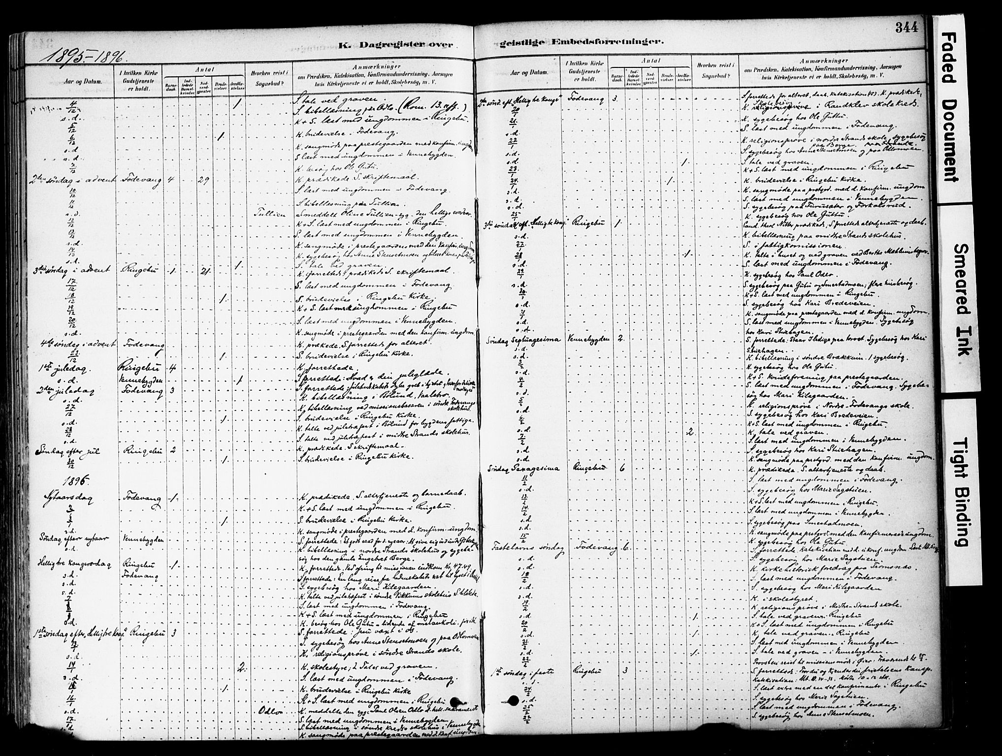 Ringebu prestekontor, SAH/PREST-082/H/Ha/Haa/L0008: Parish register (official) no. 8, 1878-1898, p. 344