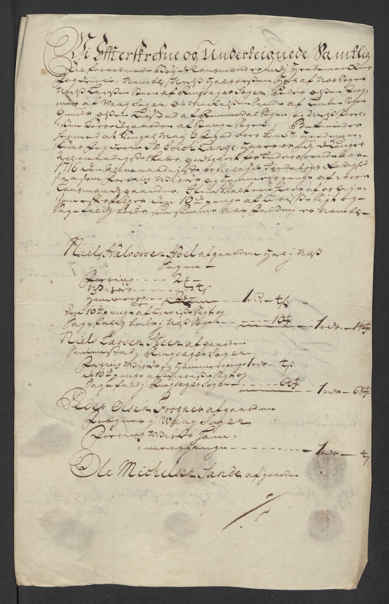 Rentekammeret inntil 1814, Reviderte regnskaper, Fogderegnskap, RA/EA-4092/R16/L1055: Fogderegnskap Hedmark, 1716, p. 309