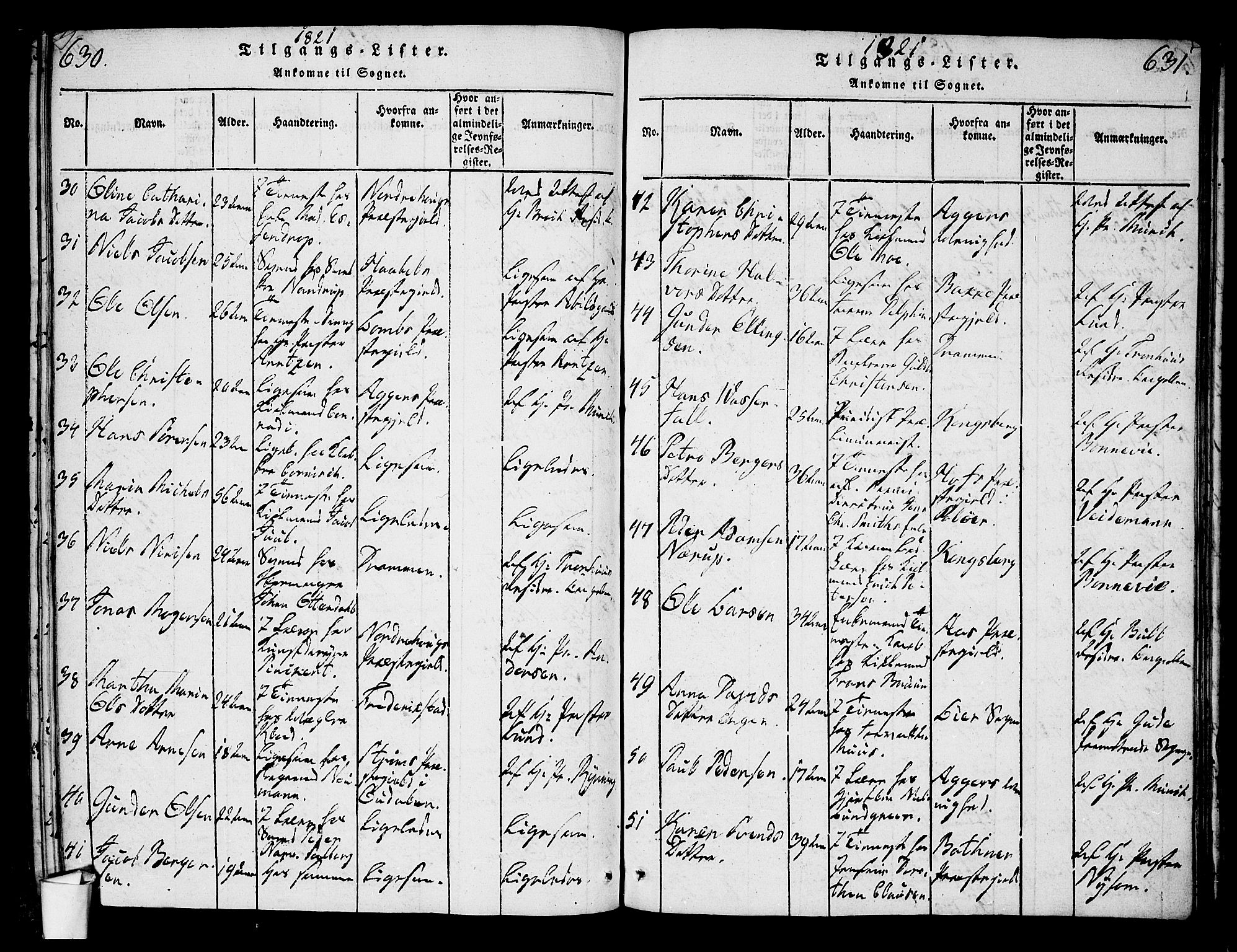 Oslo domkirke Kirkebøker, SAO/A-10752/G/Ga/L0001: Parish register (copy) no. 1, 1817-1825, p. 630-631