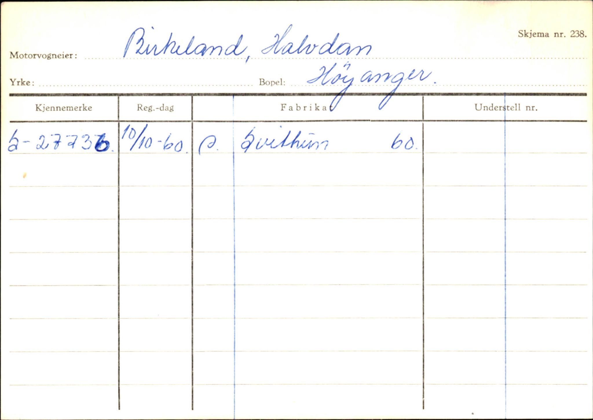 Statens vegvesen, Sogn og Fjordane vegkontor, SAB/A-5301/4/F/L0130: Eigarregister Eid T-Å. Høyanger A-O, 1945-1975, p. 601