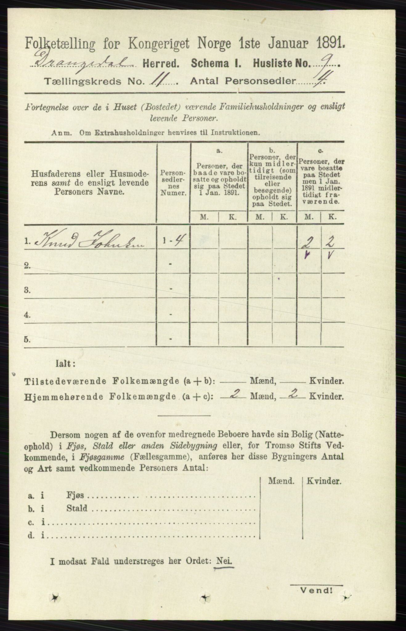 RA, 1891 census for 0817 Drangedal, 1891, p. 3851