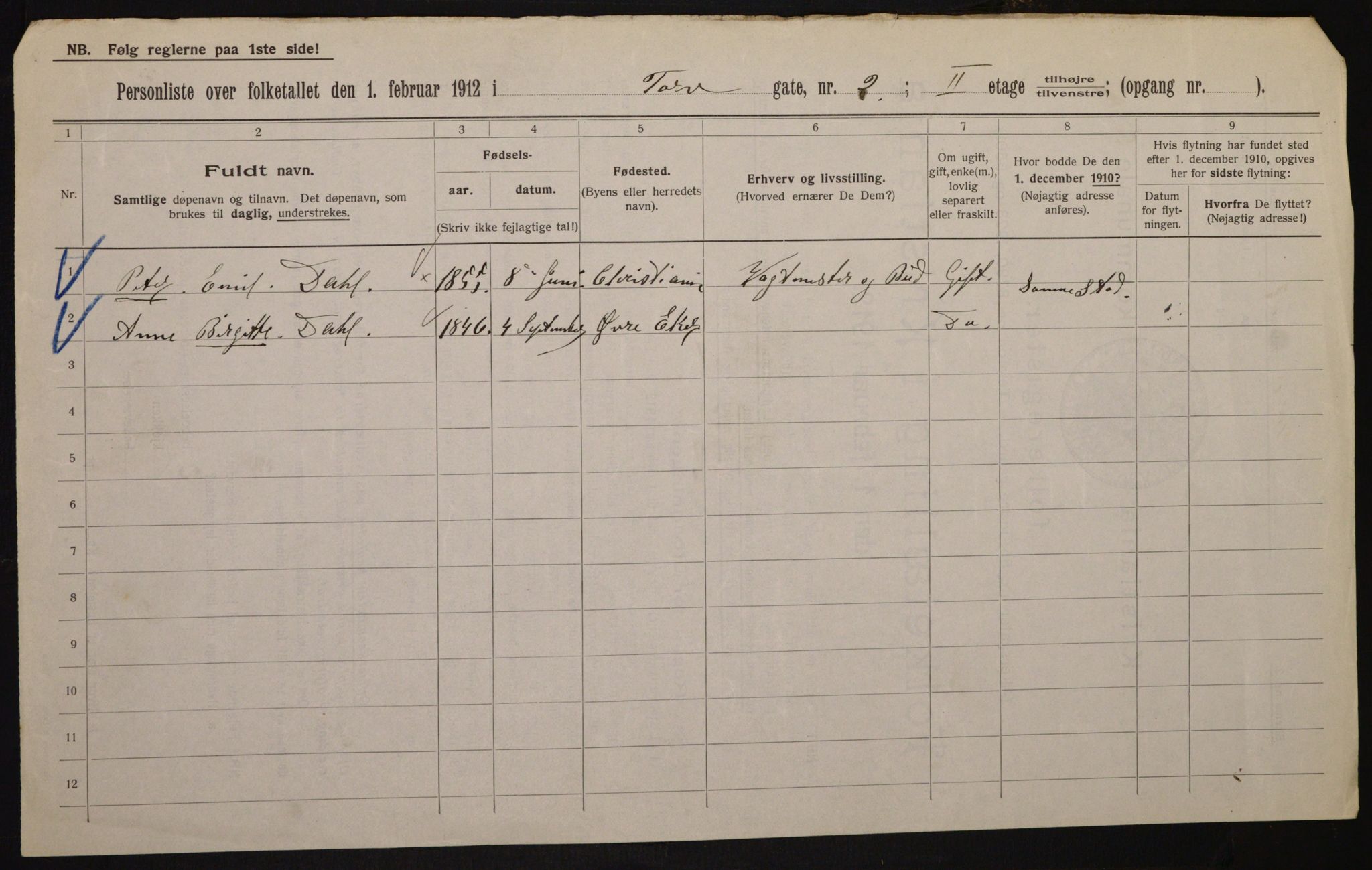 OBA, Municipal Census 1912 for Kristiania, 1912, p. 113891