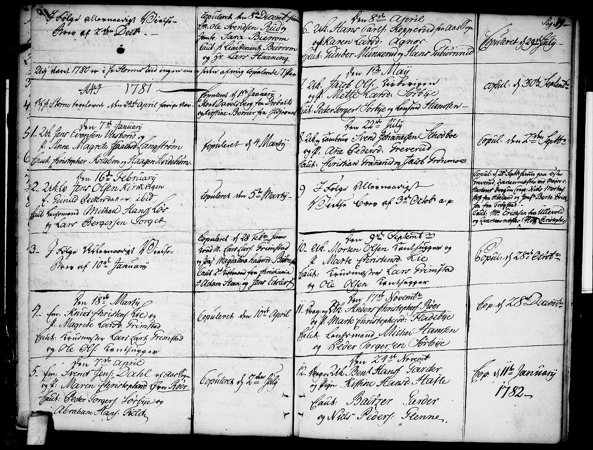 Nesodden prestekontor Kirkebøker, SAO/A-10013/F/Fa/L0004: Parish register (official) no. I 4, 1780-1792, p. 19