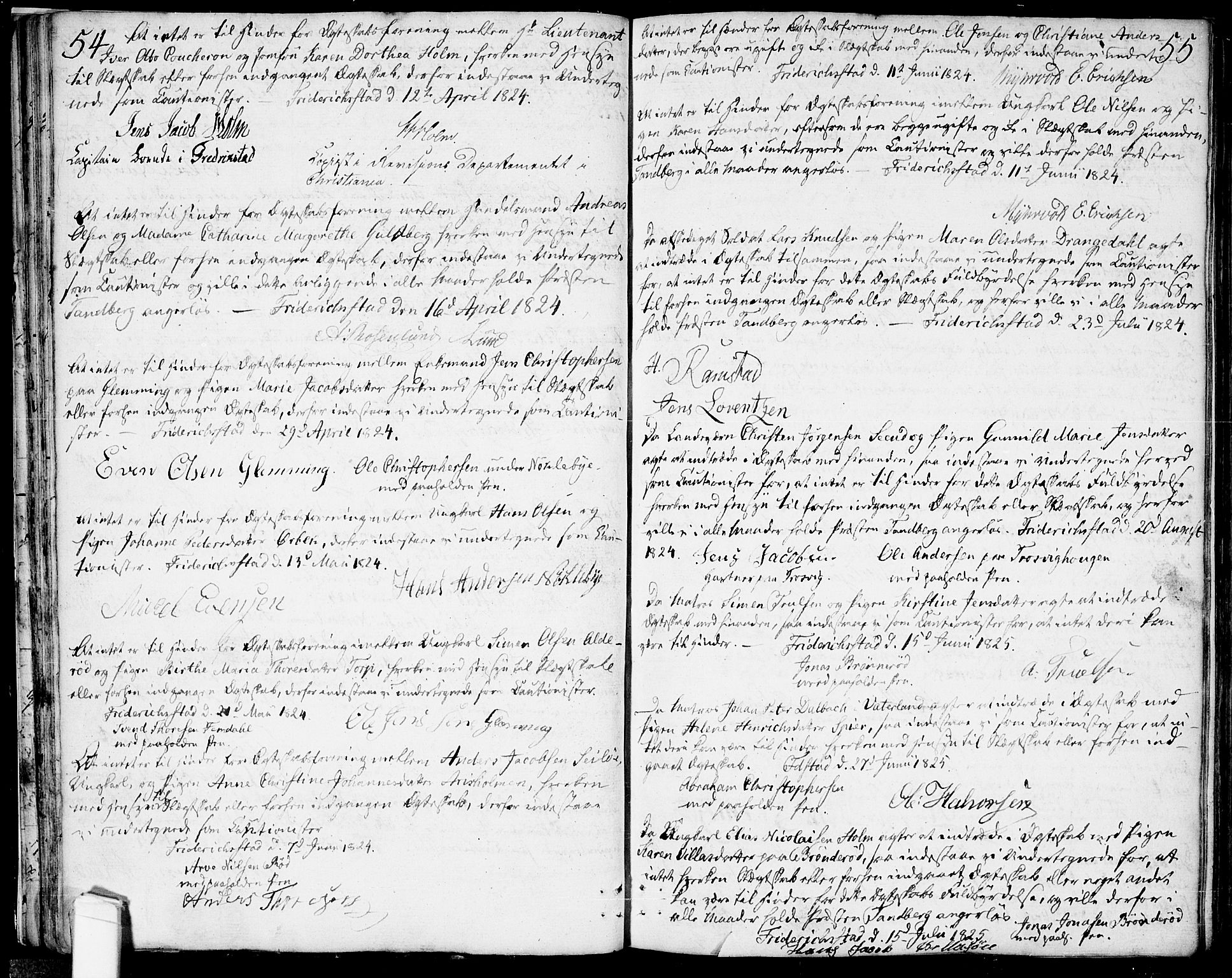 Glemmen prestekontor Kirkebøker, SAO/A-10908/F/Fa/L0003: Parish register (official) no. 3, 1803-1815, p. 54-55